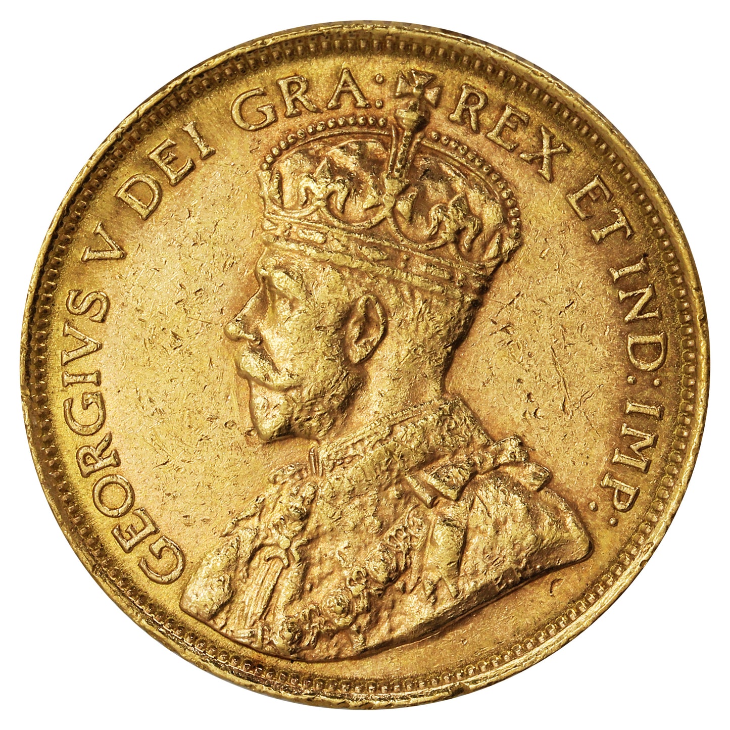 1913 Canada $5 Gold Almost Uncirculated (AU50)