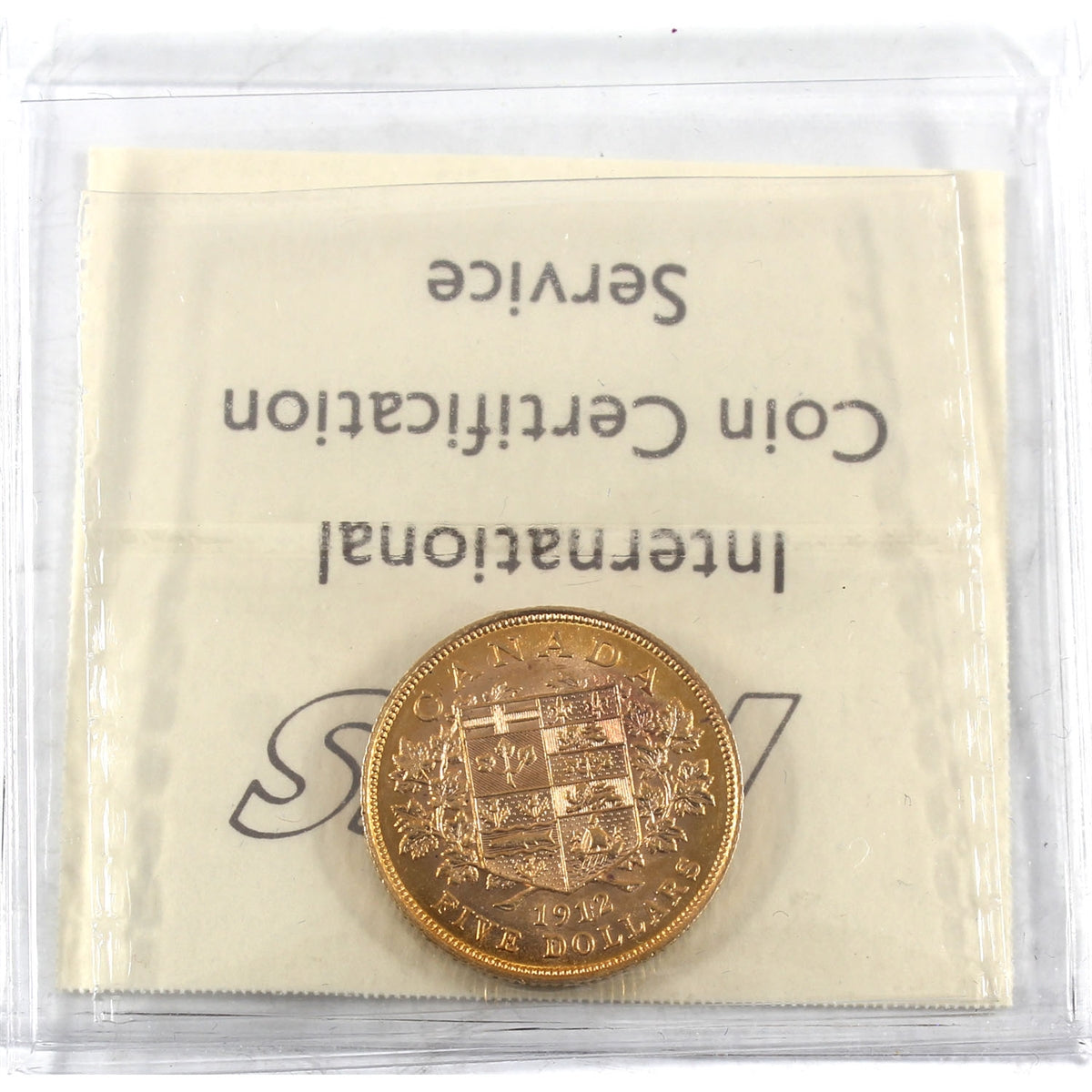 1912 Canada $5 Gold ICCS Certified AU55