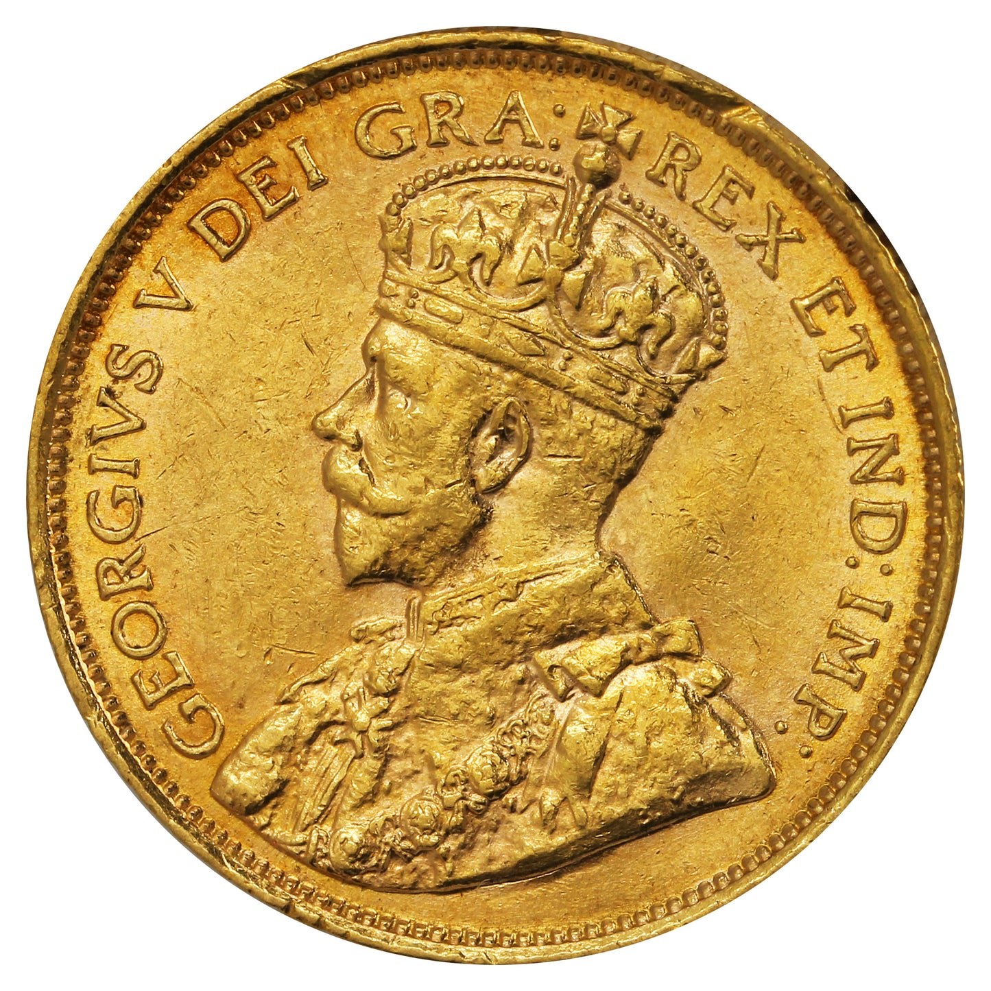 1912 Canada $5 Gold Almost Uncirculated (AU50)