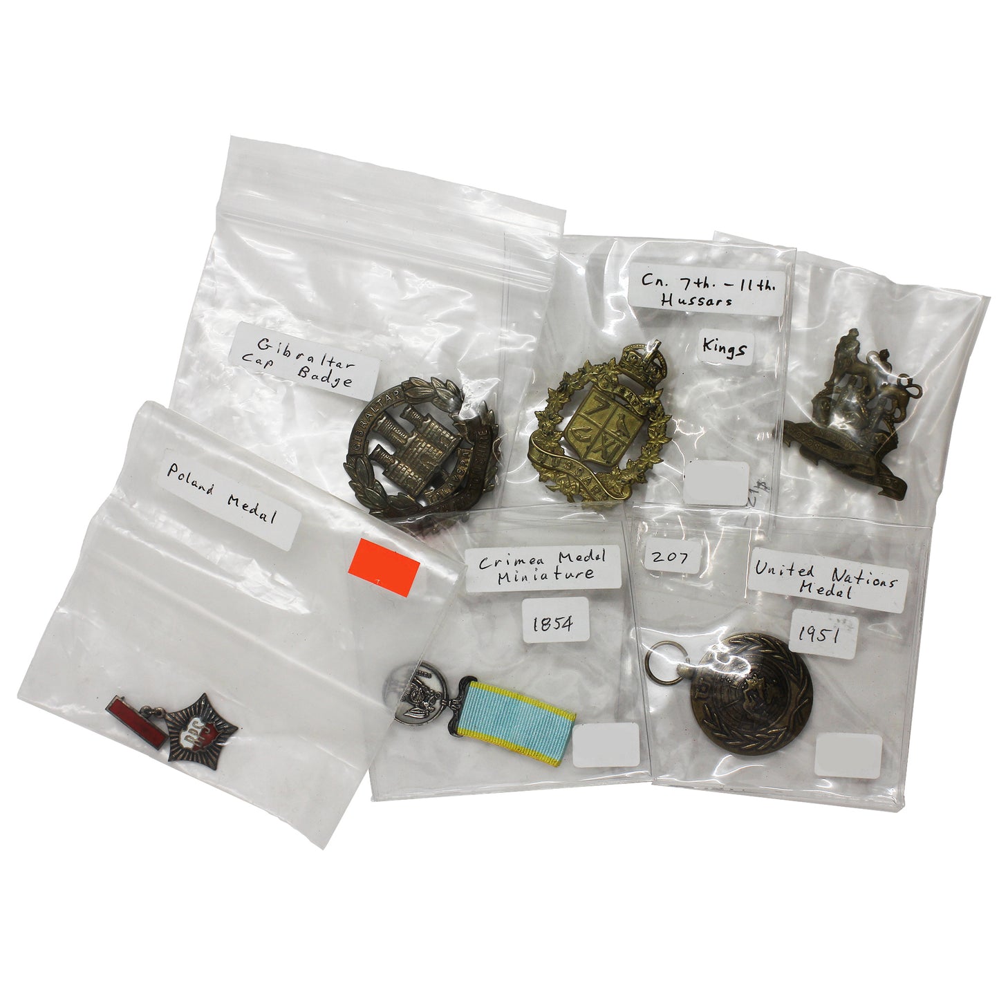 Lot of 7x Military Medals & Badges or Reproductions, 7Pcs (1 Pair)