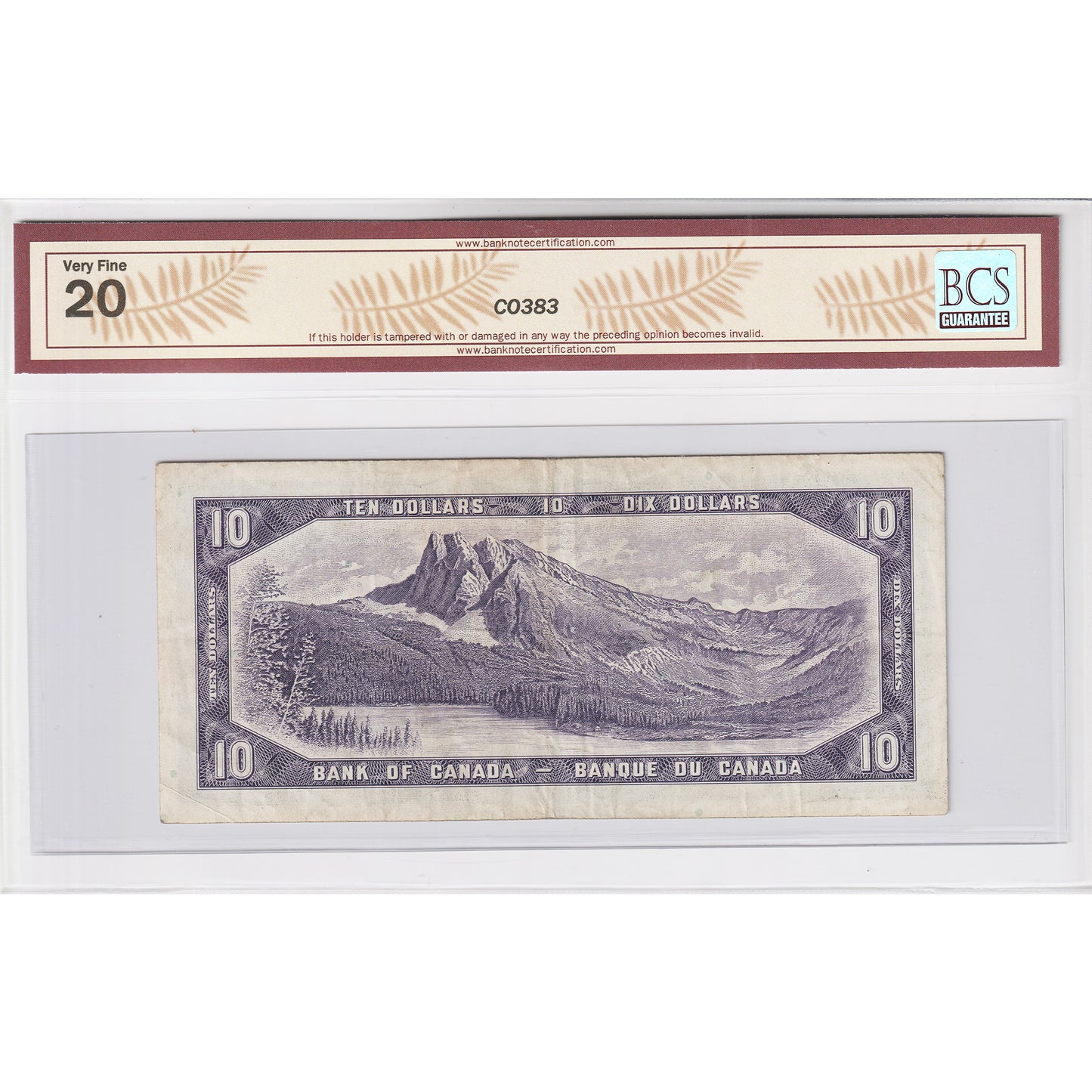 BC-40bA 1954 Canada $10 B-R, Modified Portrait, Replacement, *U/T BCS Certified VF20