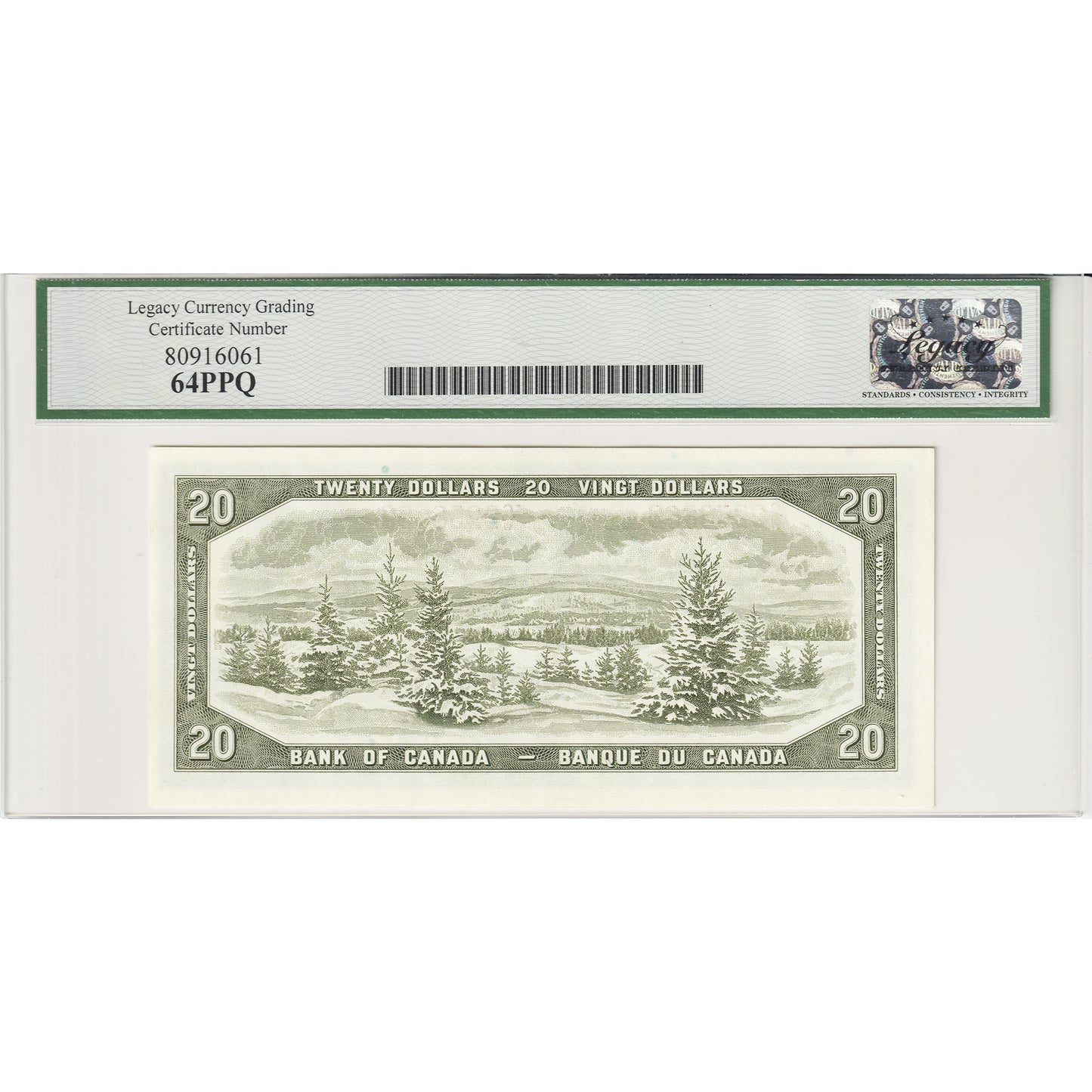 BC-41b 1954 Canada $20 Beattie-Rasminsky, G/W Legacy Certified CUNC64 PPQ