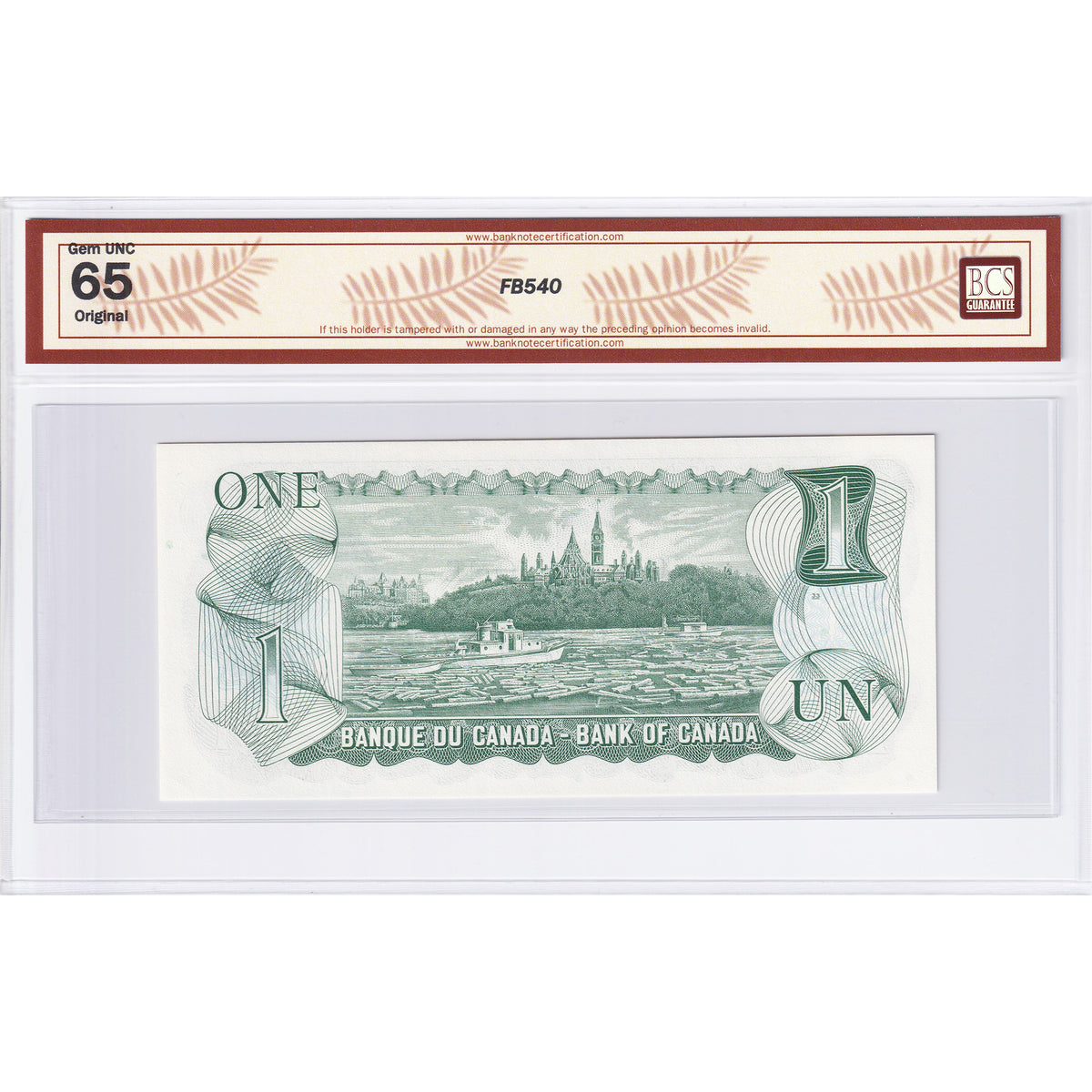 BC-46bA 1973 Canada $1 Crow-Bouey, Replacement, EAX BCS Certified GUNC65 Original
