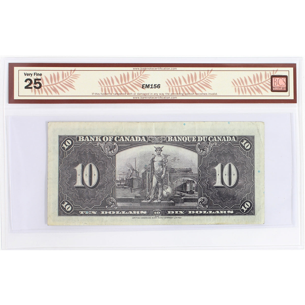 BC-24a 1937 Canada $10 Osborne-Towers, A/D, BCS Certified VF25