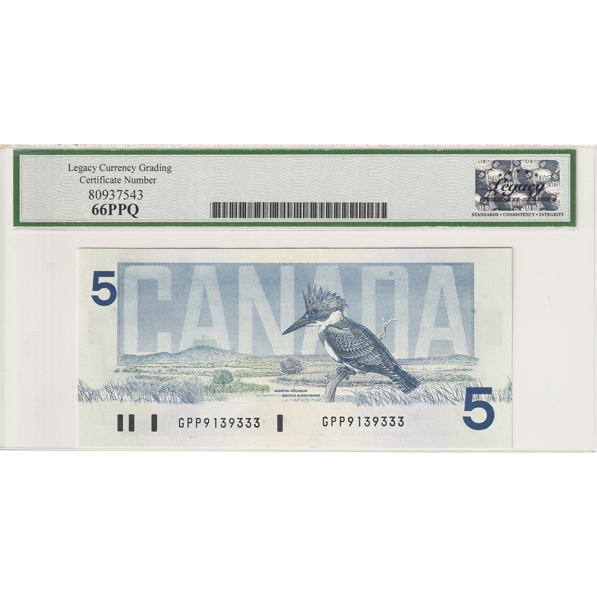 BC-56c 1986 Canada $5 Bonin-Thiessen, GPP BCS Certified GUNC66 PPQ