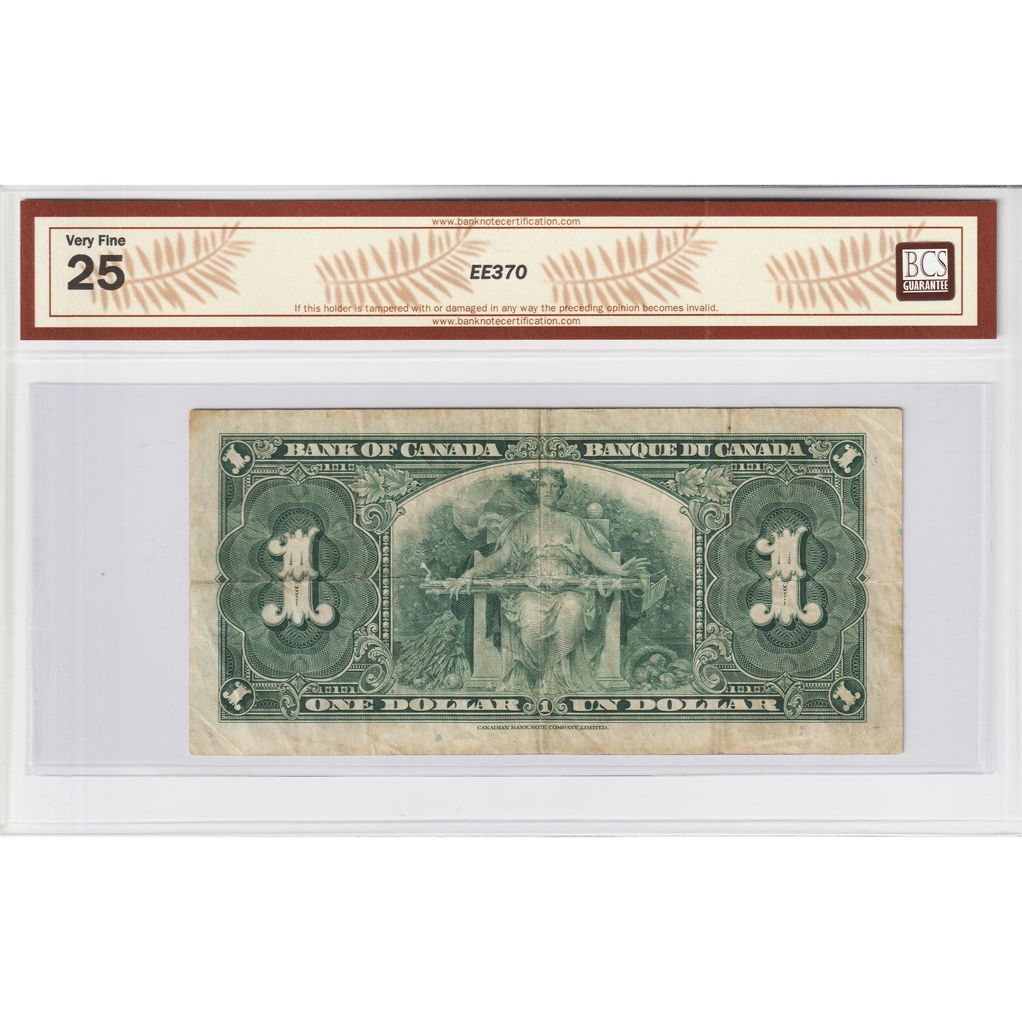 BC-21b 1937 Canada $1 Gordon-Towers, Narrow Panel, H/A, BCS Certified VF25