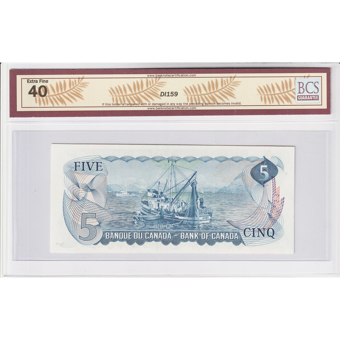 BC-48bA 1972 Canada $5 Lawson-Bouey, Replacement, *CV BCS Certified EF40