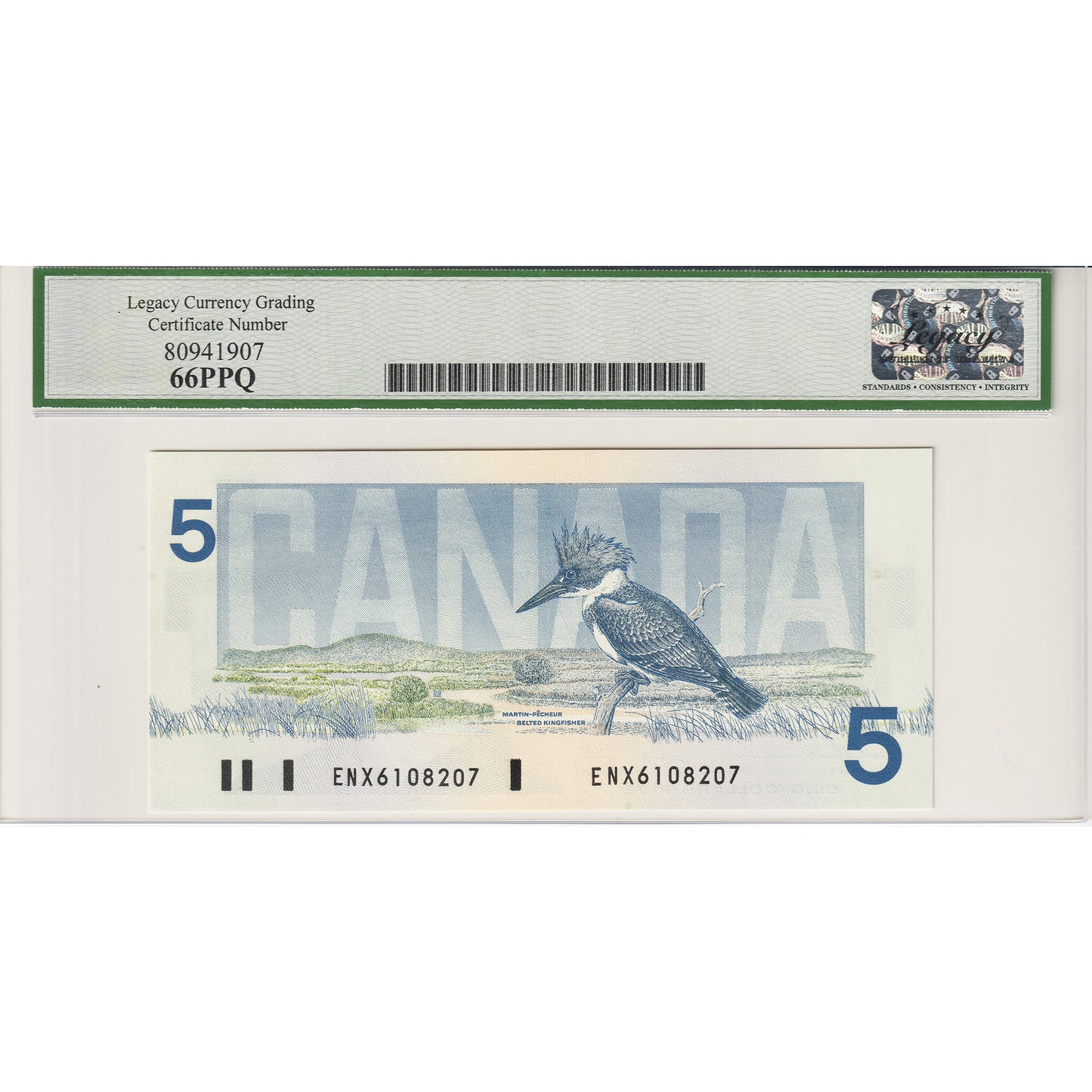 BC-56bA 1986 Canada $5 Thiessen-Crow, ENX Legacy Certified GUNC66 PPQ