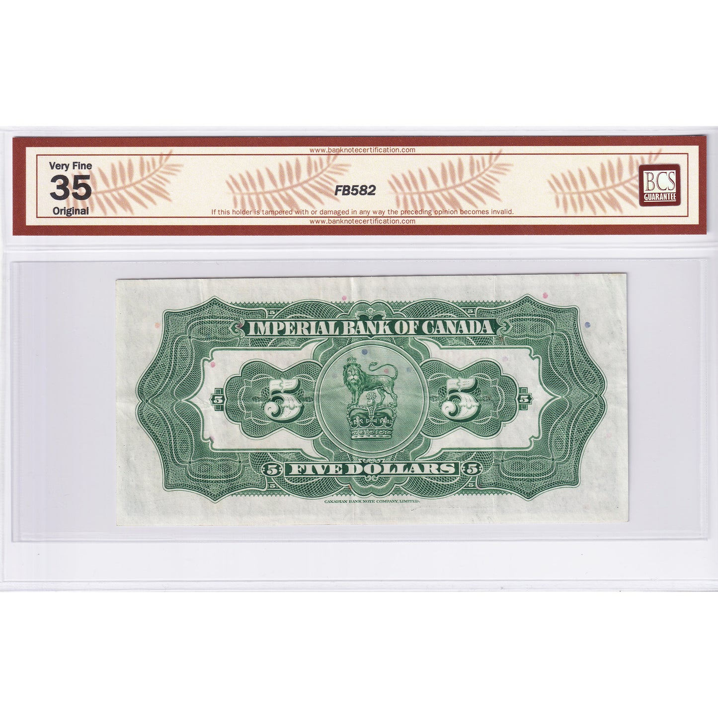 375-22-02 1934 Imperial Bank $5 Phipps-Rolph, Check Letter D BCS Certified VF-35 Original