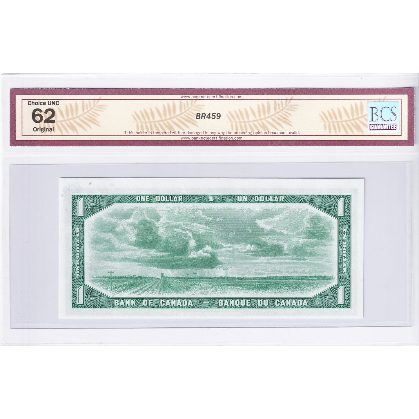 BC-29a 1954 Canada $1 Coyne-Towers, Devil's Face, D/A BCS Certified CUNC62 Original
