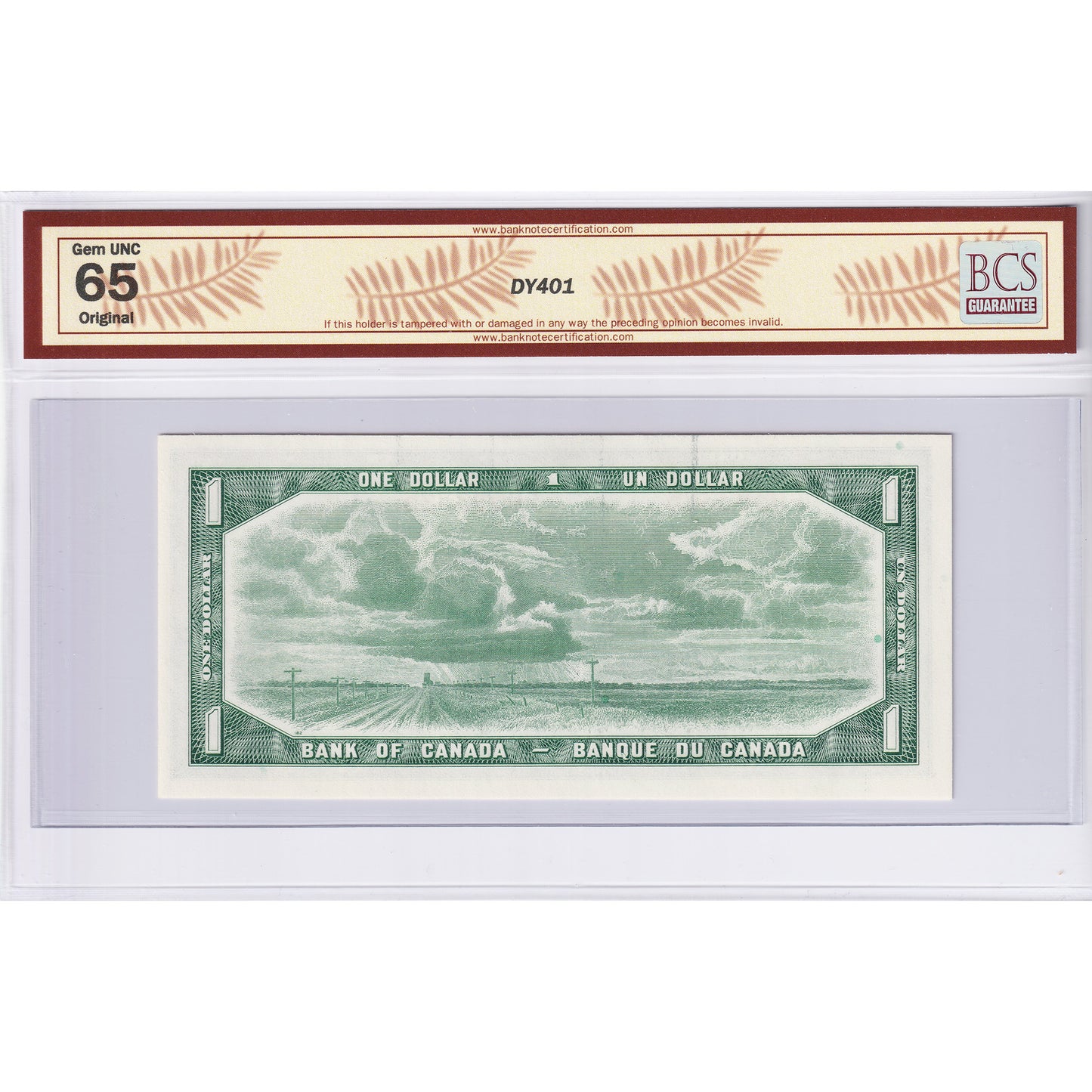 BC-37b-i 1954 Canada $1 B-R, Modified, Changeover, H/F BCS Certified GUNC-65 Original