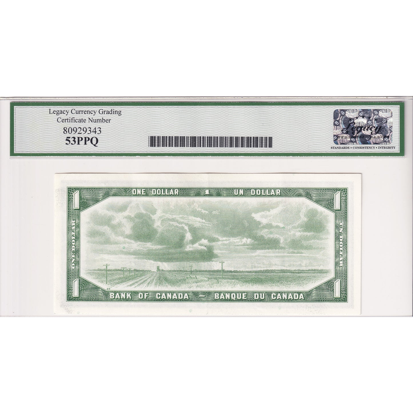 BC-37bA-i 1954 Canada $1 B-R, Modified, Replacement, *A/M Legacy Certified AU-53 PPQ