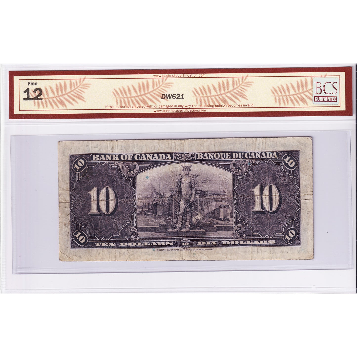 BC-24a 1937 Canada $10 Osborne-Towers, A/D, BCS Certified F12