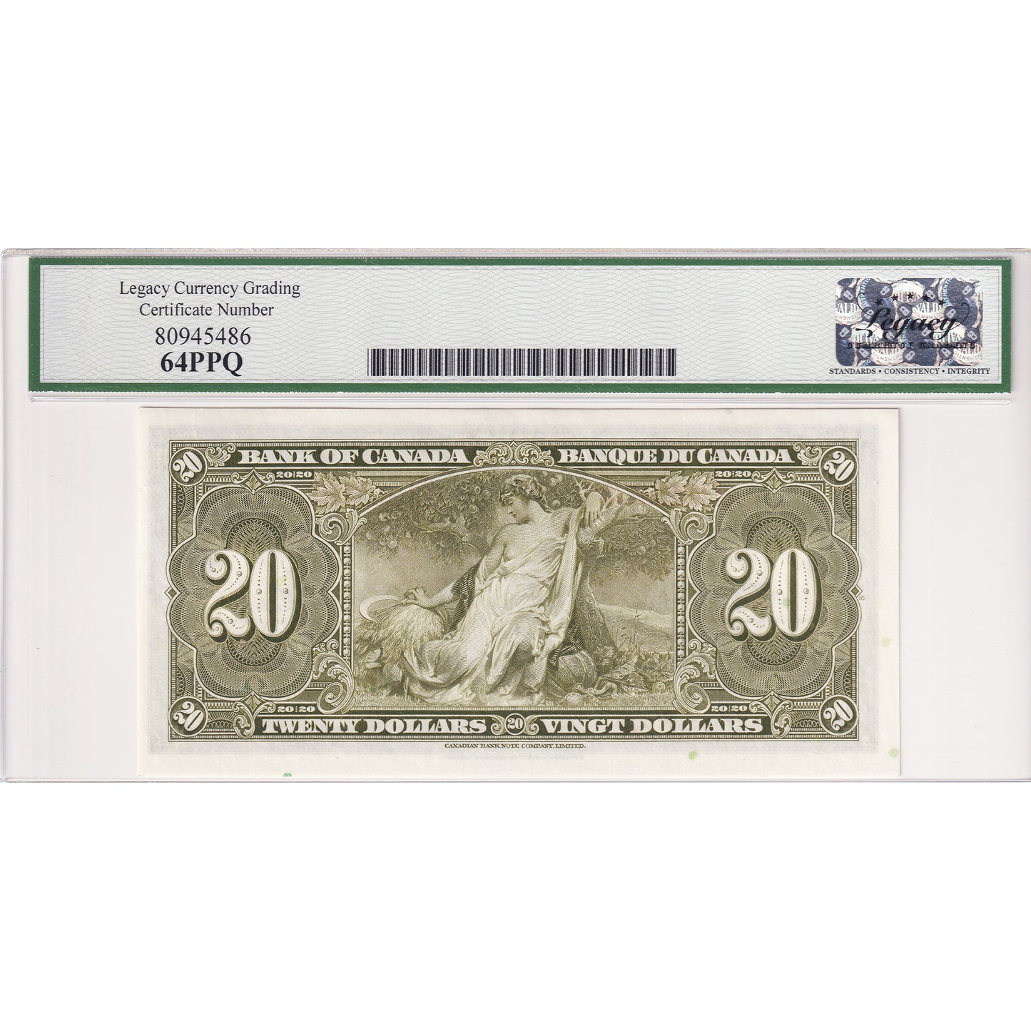 BC-25c 1937 Canada $20 Coyne-Towers, H/E Legacy Certified CUNC64 PPQ