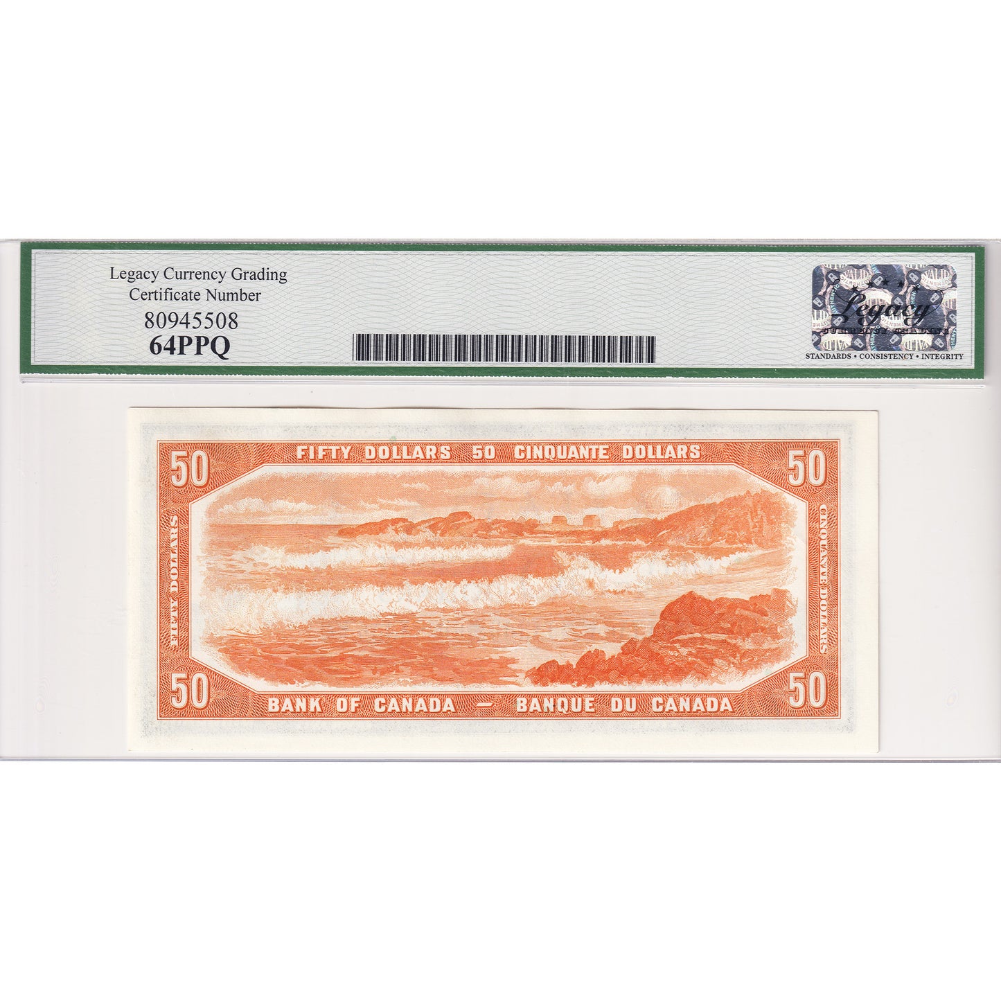 BC-42b 1954 Canada $50 Beattie-Rasminsky, B/H Legacy Certified CUNC64 PPQ
