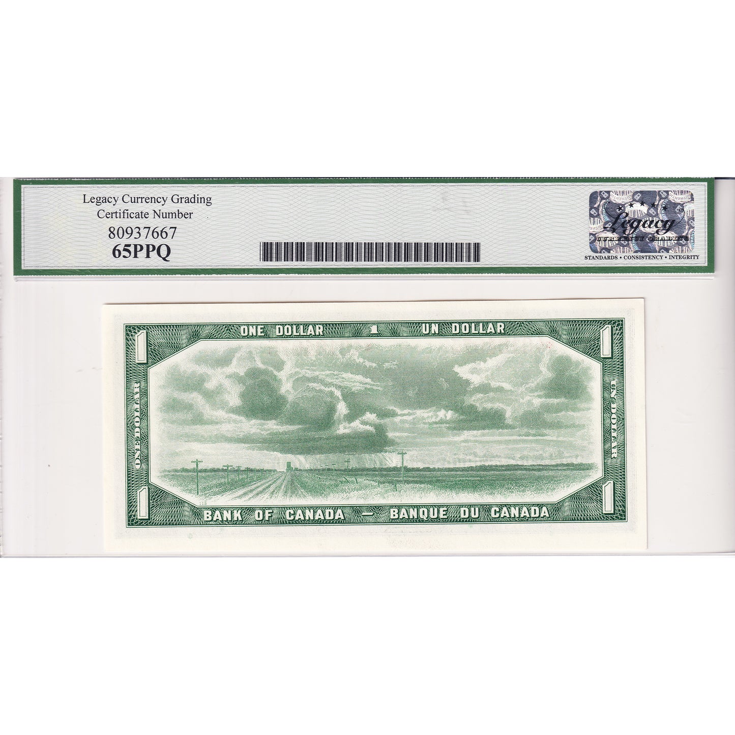 BC-37bA 1954 Canada $1 Beattie-Rasminsky, Replacement, *A/Y Legacy Certified GUNC65 PPQ