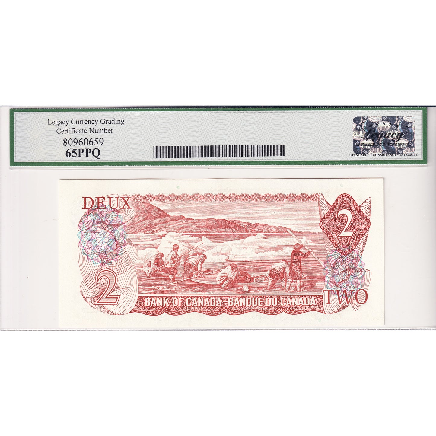 BC-47b 1974 Canada $2 Crow-Bouey, AGL Legacy Certified GUNC65 PPQ
