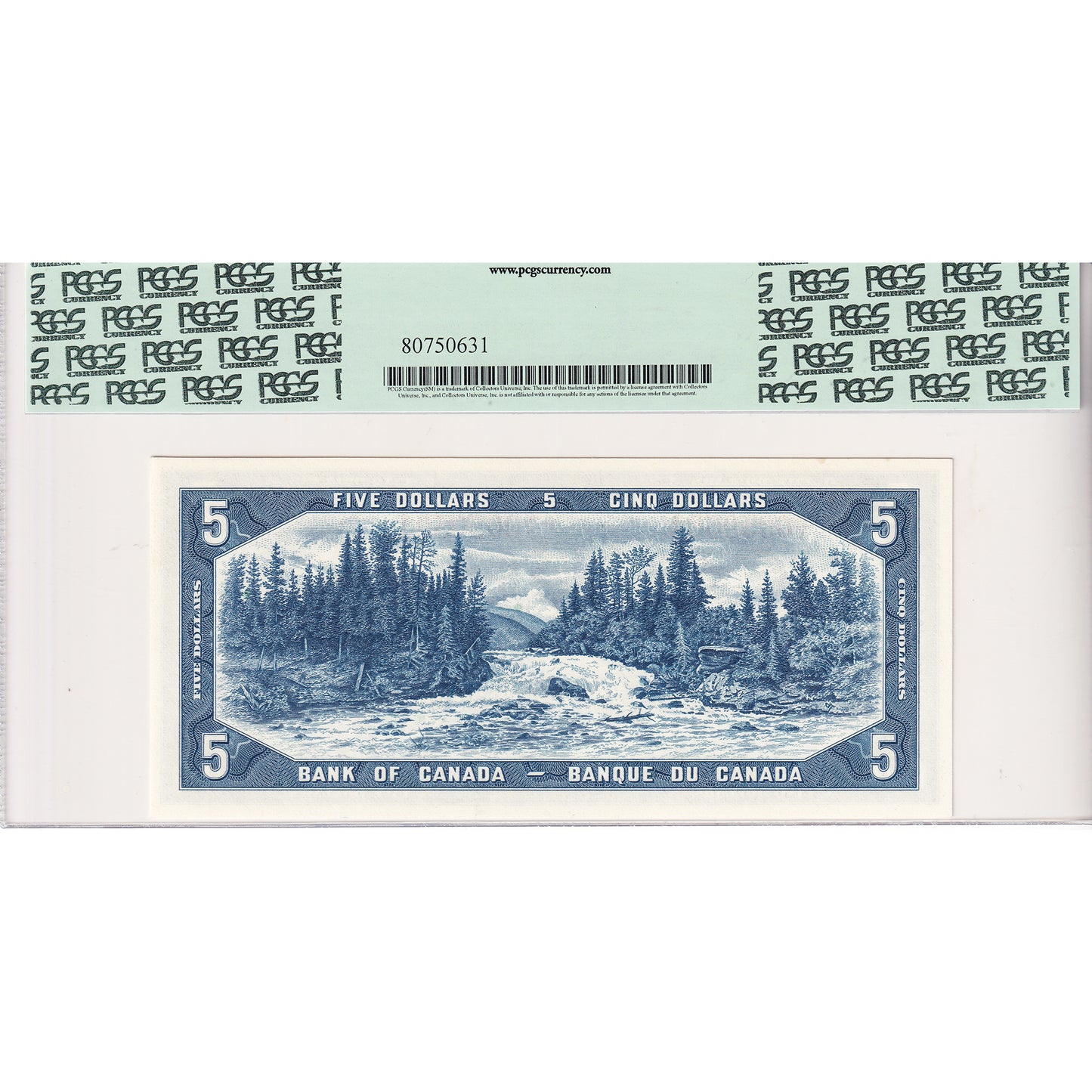 BC-39bA 1954 Canada $5 Beattie-Rasminsky, Modified, Replacement, *N/X PCGS Cert. CUNC63