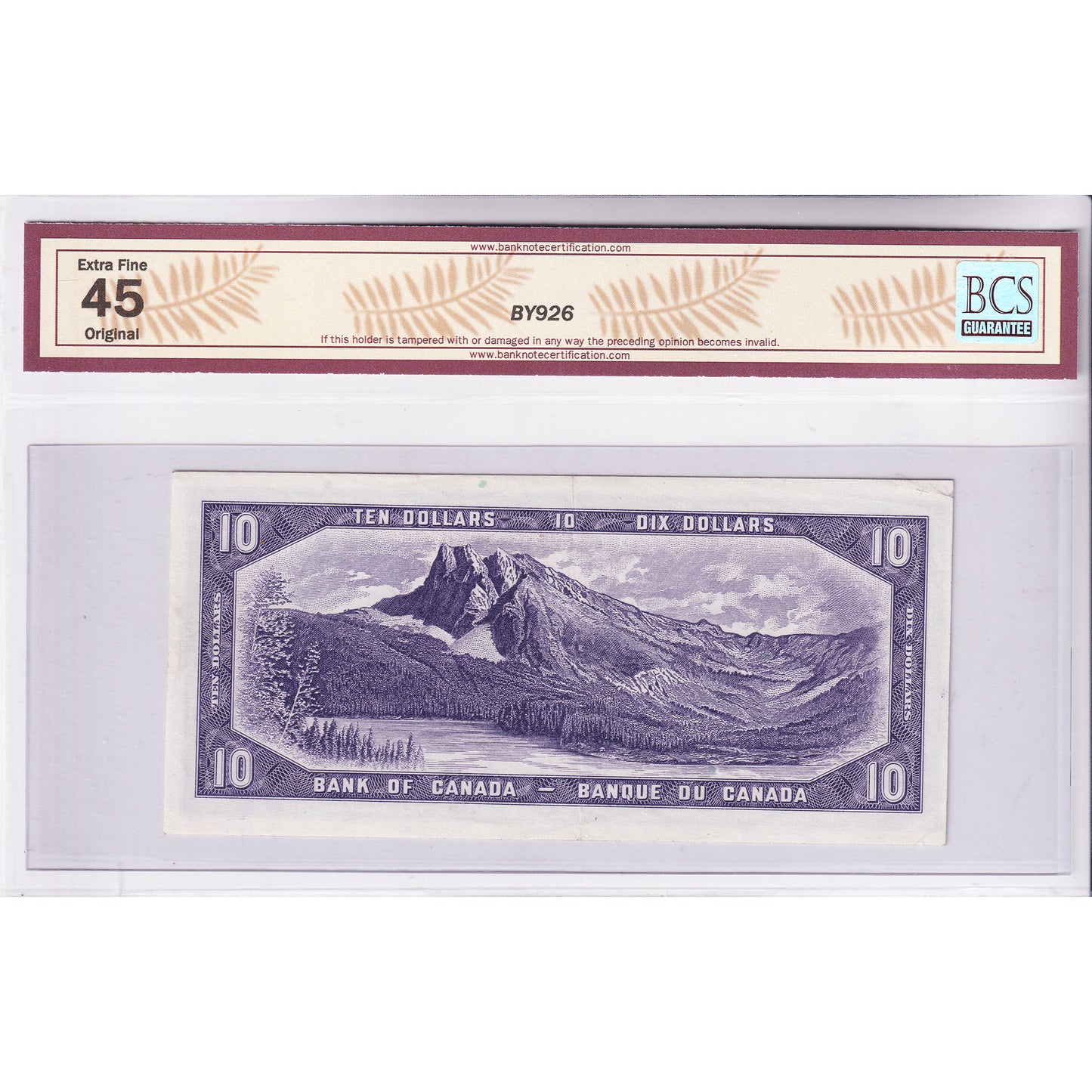 BC-40aA 1954 Canada $10 Beattie-Coyne, Modified, Replacement, *A/D BCS Cert. EF45 Orig.