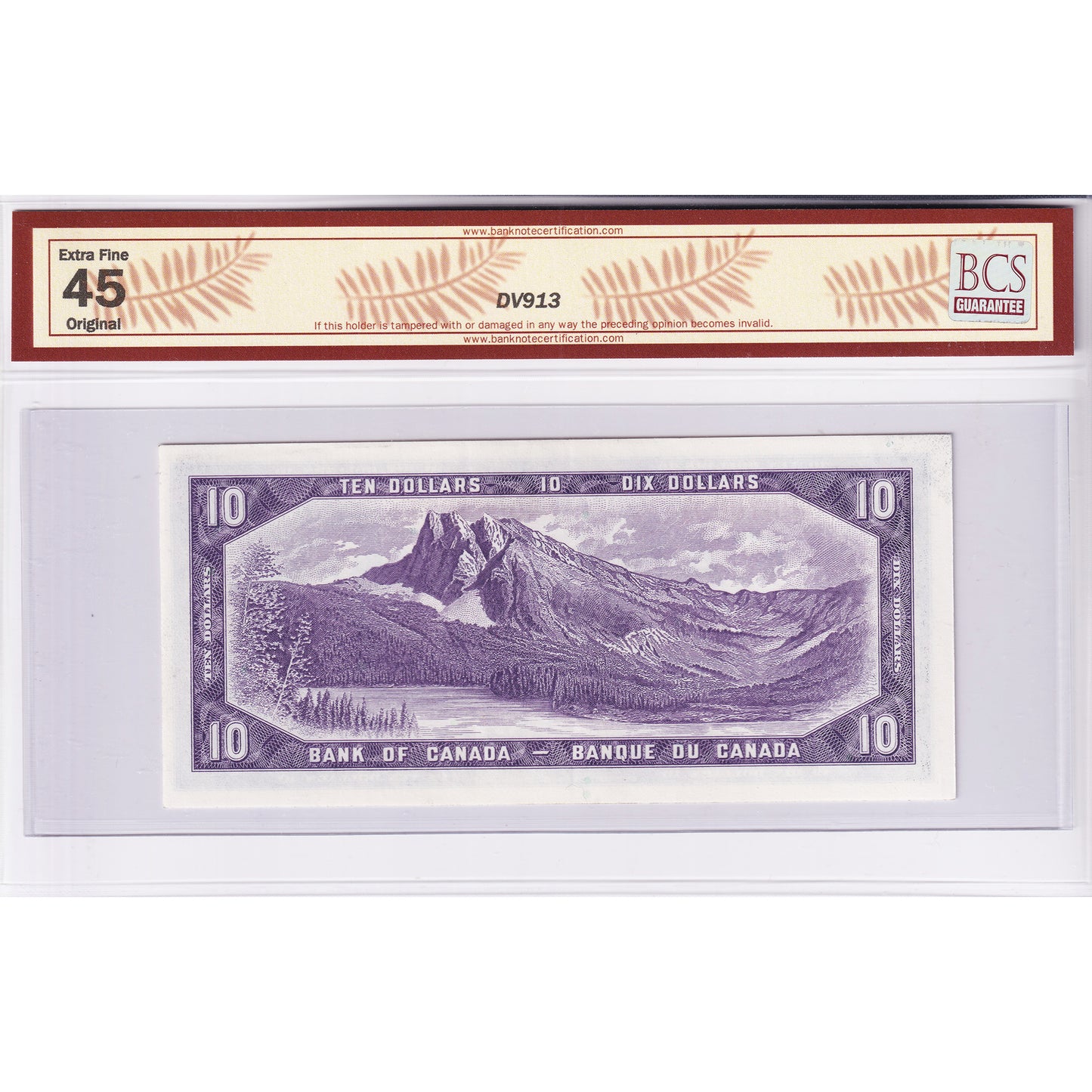 BC-40bA 1954 Canada $10 B-R, Modified, Replacement, *A/D BCS Certified EF45 Original