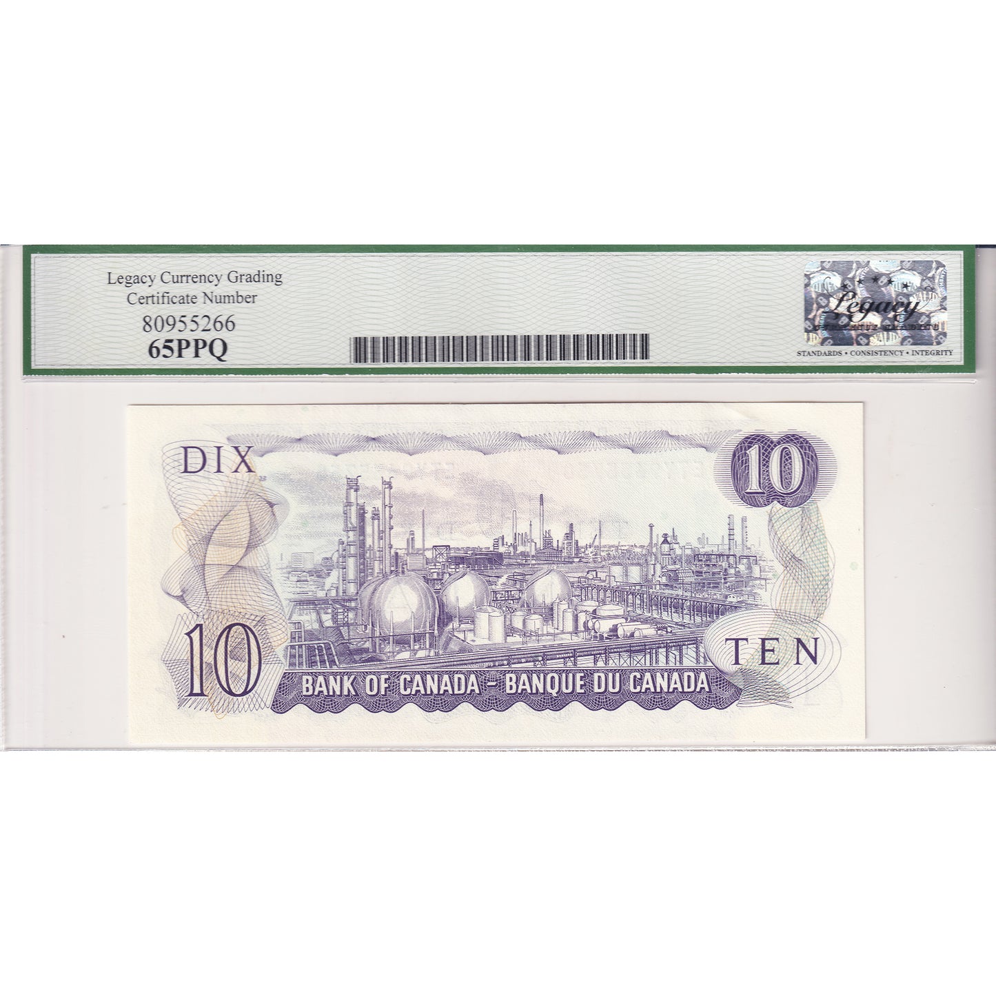 BC-49d 1971 Canada $10 Crow-Bouey, ETY Legacy Certified GUNC65 PPQ