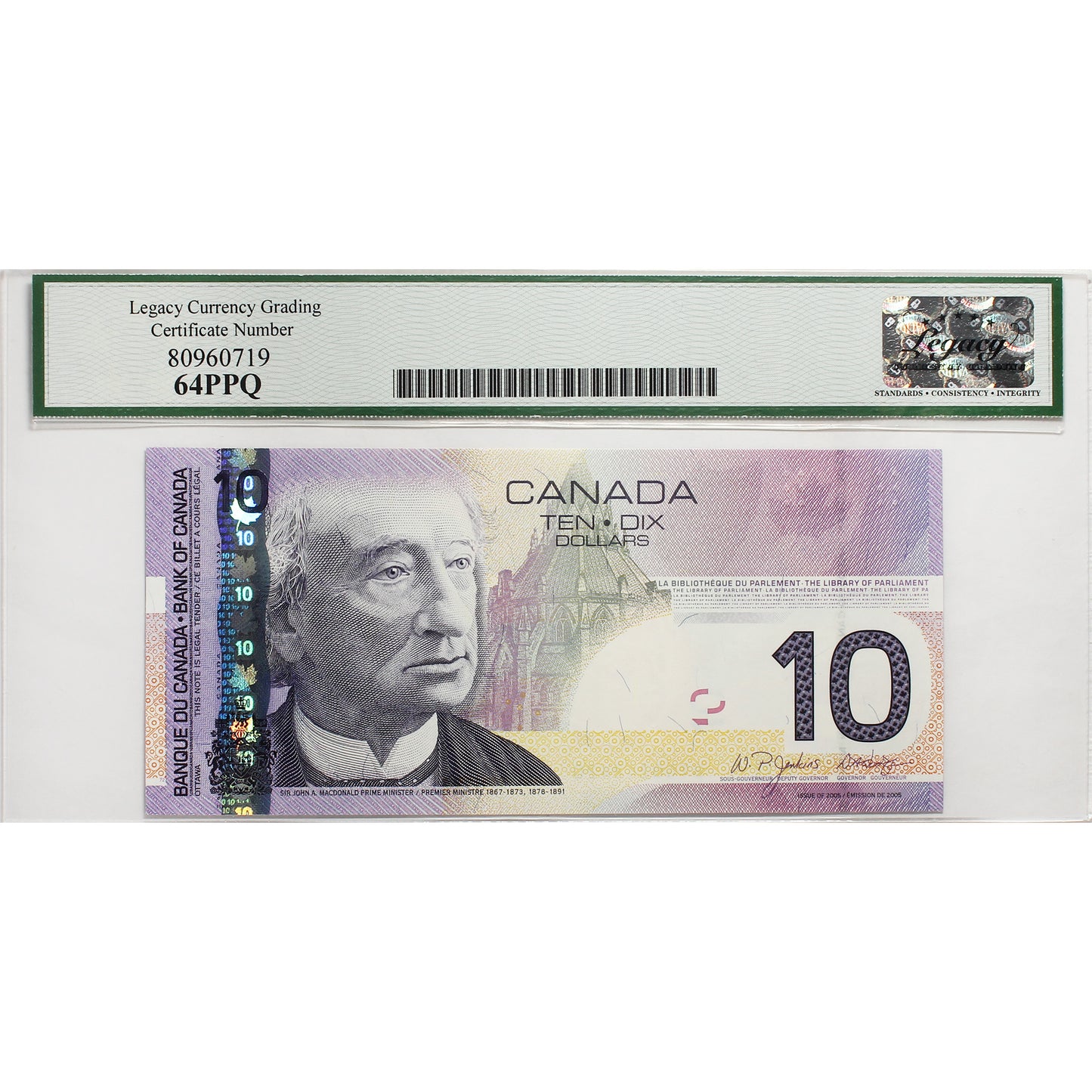 BC-68a 2005 Canada $10 J-D, 2007, 4 Digit RADAR BTG0242420 BTG Legacy Certified CUNC64
