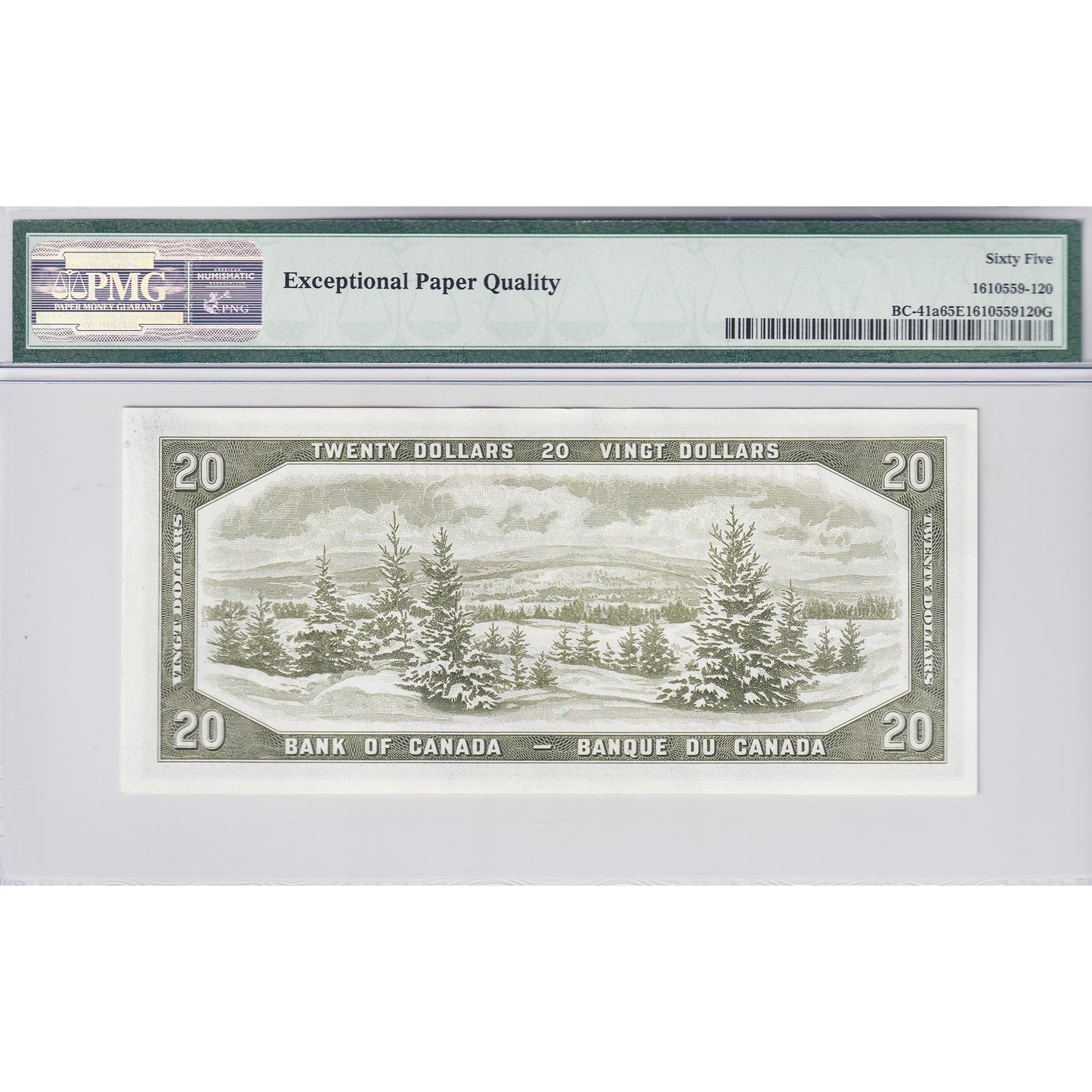 BC-41a 1954 Canada $20 Beattie-Coyne, Modified Portrait, F/E PMG Certified GUNC65 EPQ