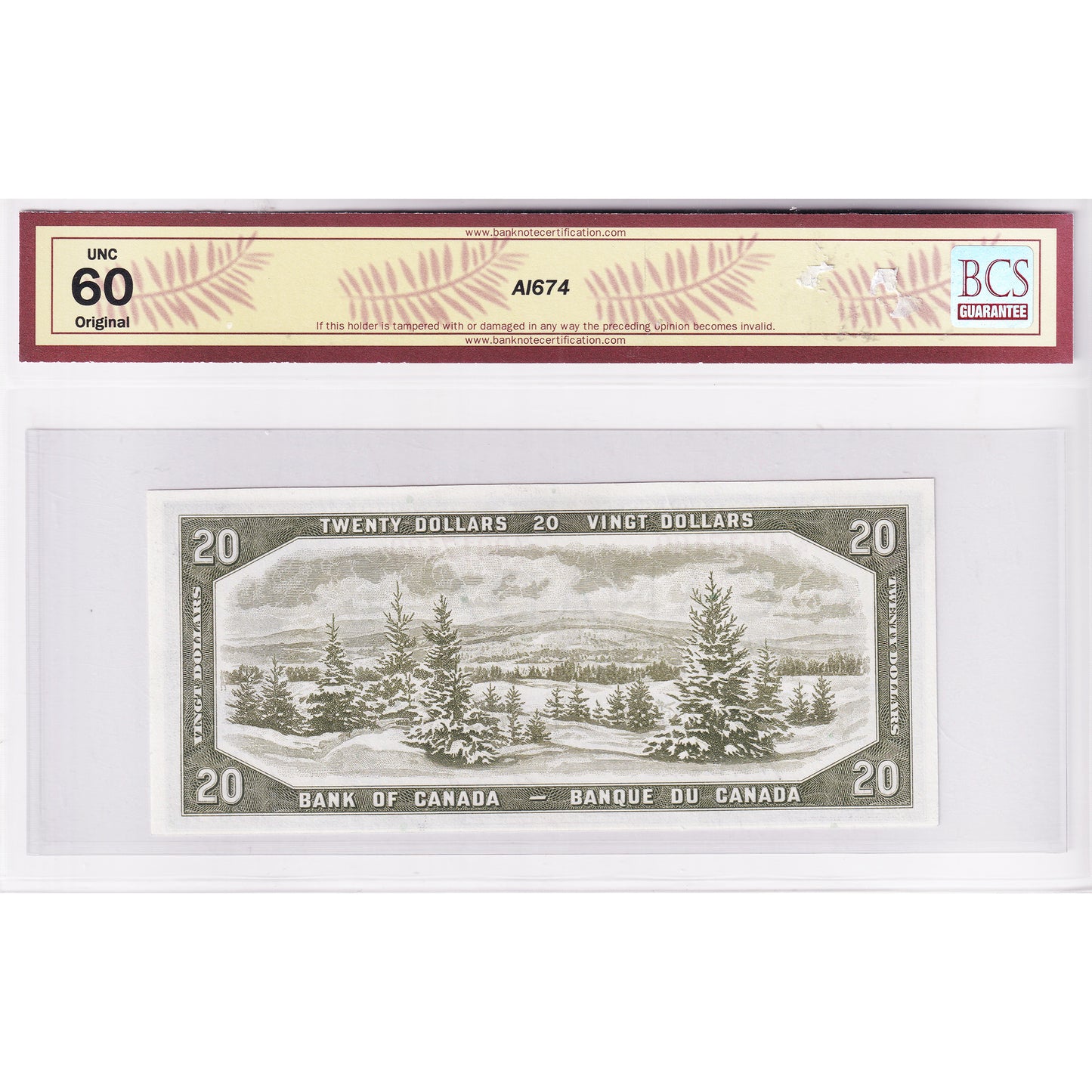 BC-41aA 1954 Canada $20 Beattie-Coyne, Modified, Replacement, *A/E BCS Cert. UNC60 Orig.