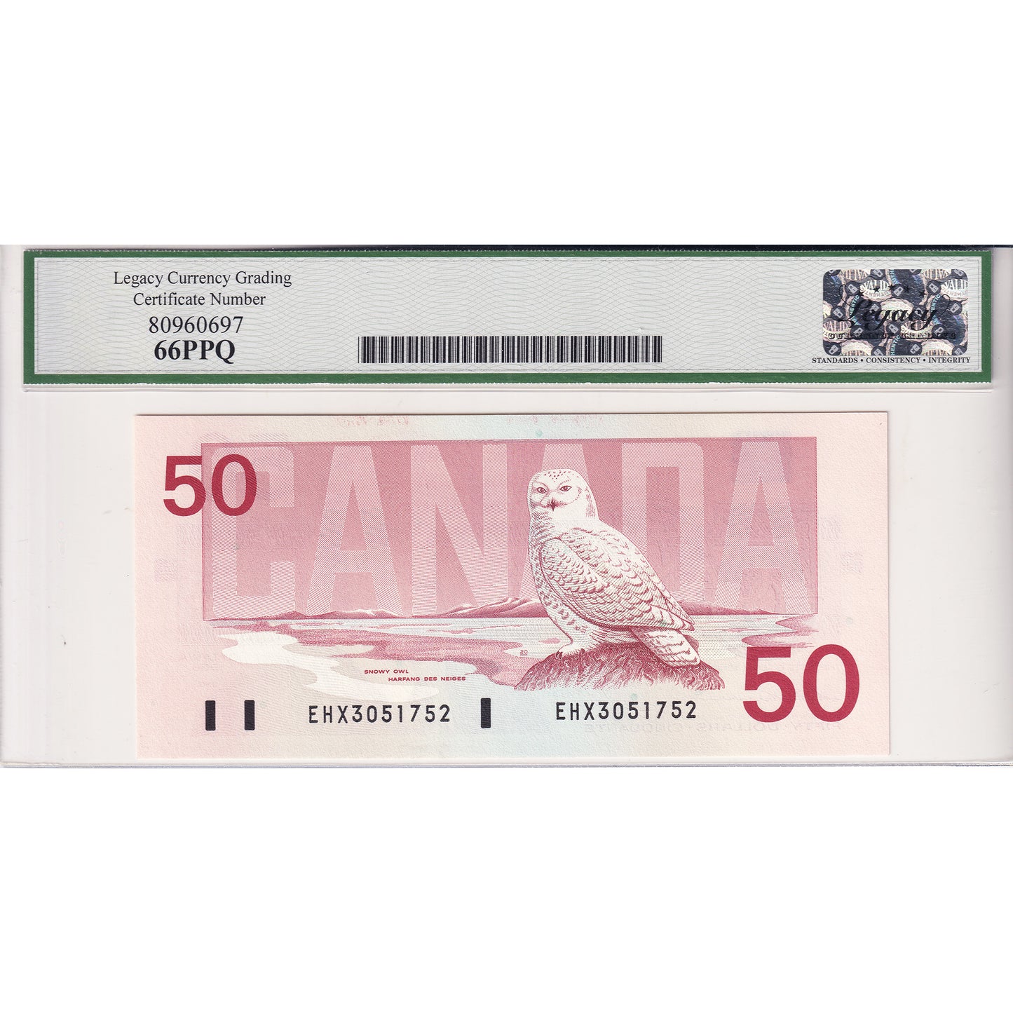 BC-59aA 1988 Canada $50 T-C, Replacement, EHX Above 2.1M Legacy Certified GUNC66 PPQ