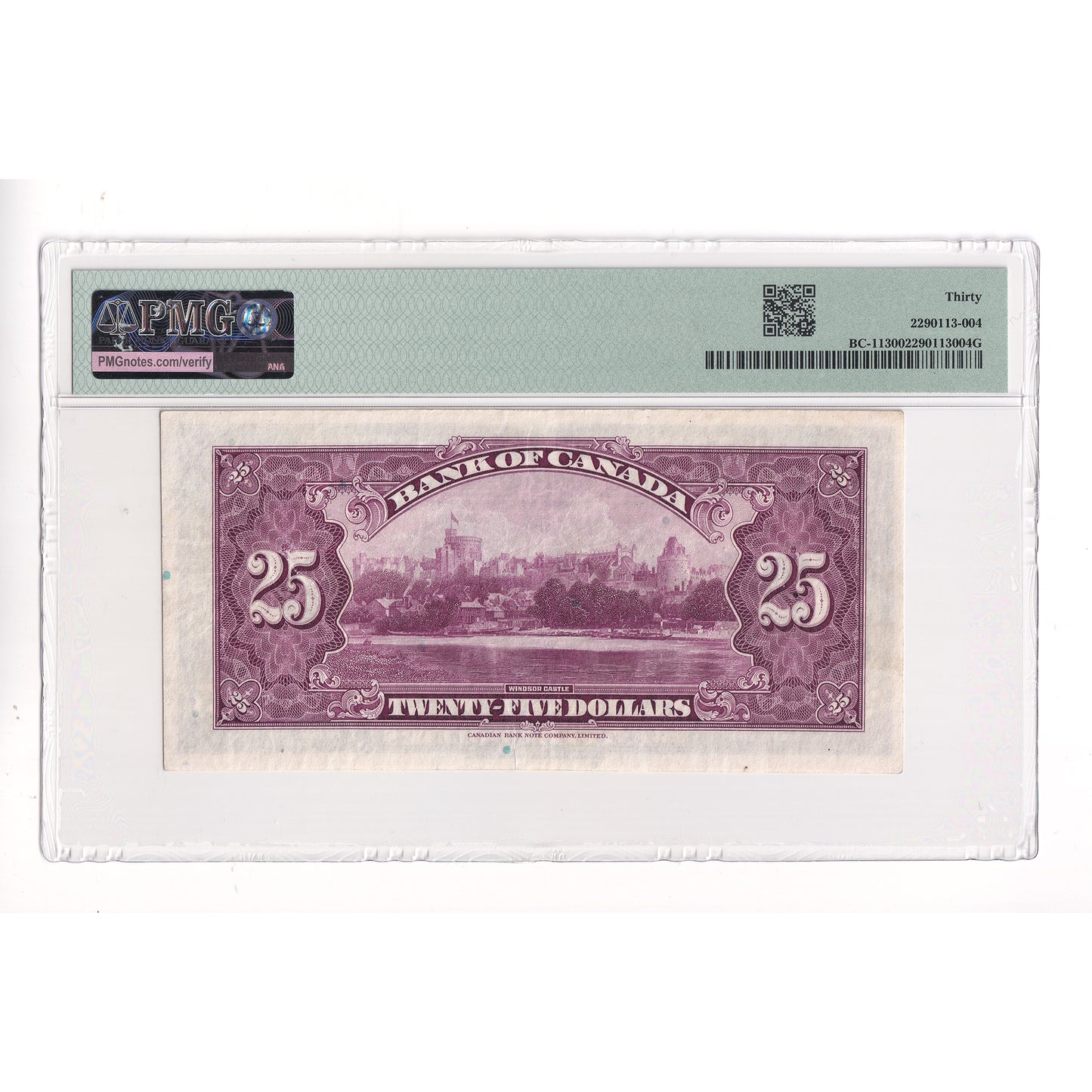BC-11 1935 Canada $25 Osborne-Towers, English, Check A, PMG Certified VF30 RARE
