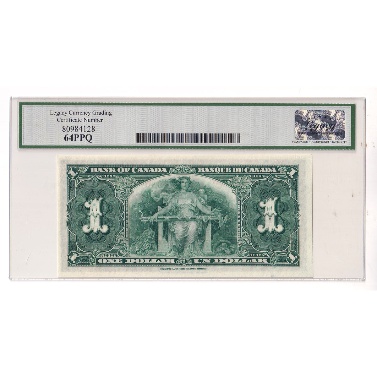 BC-21a 1937 Canada $1 Osborne-Towers, B/A Legacy Certified CUNC64 PPQ