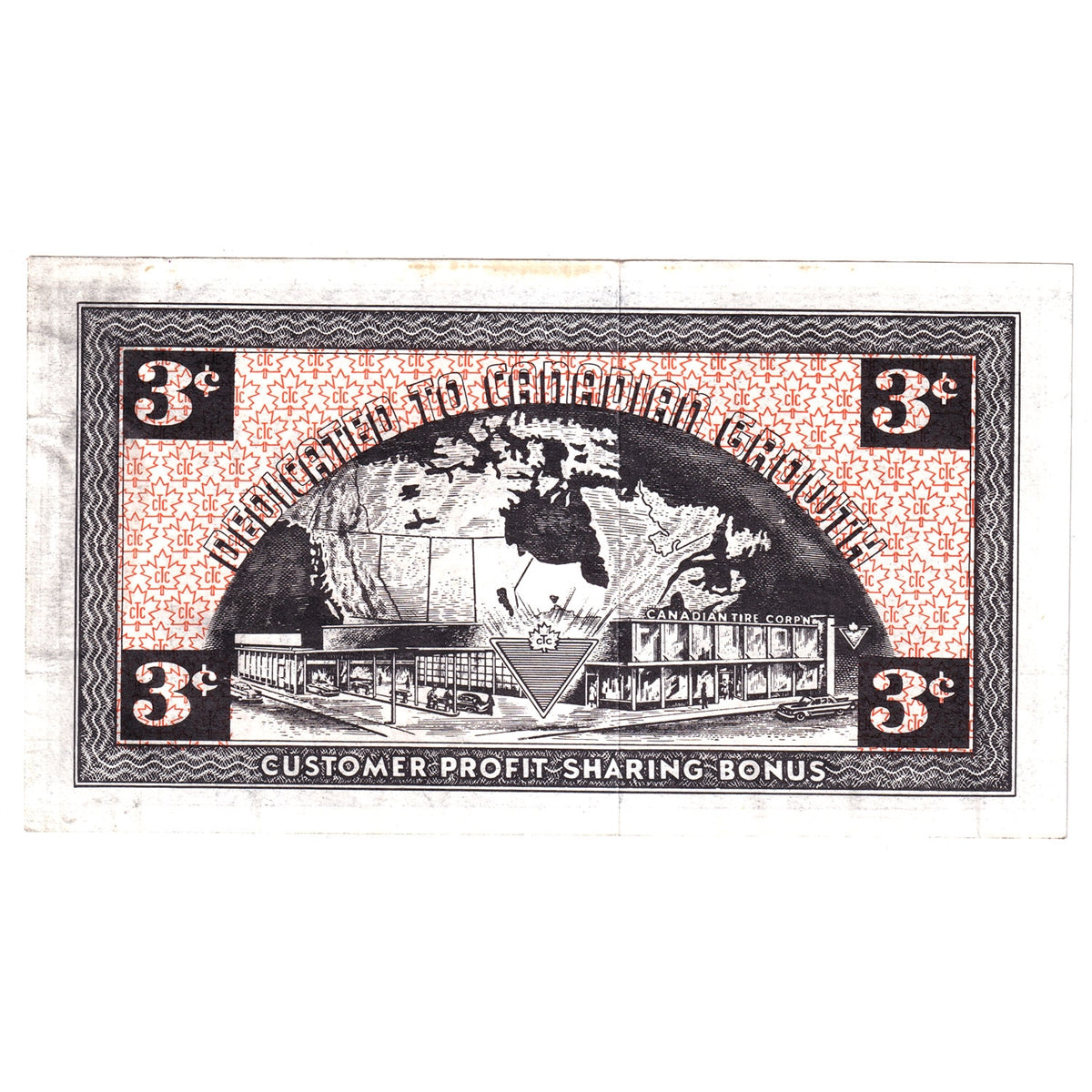 G3-C-X No Mor Power 1962 Canadian Tire Coupon 3 Cents VF-EF