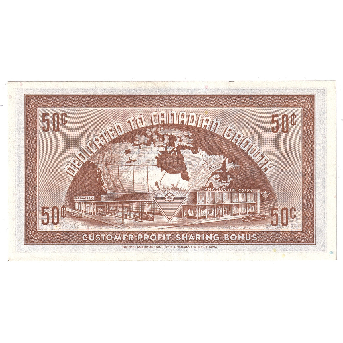 G8-D-U2 Serifs 1978 Canadian Tire Coupon 50 Cents EF-AU