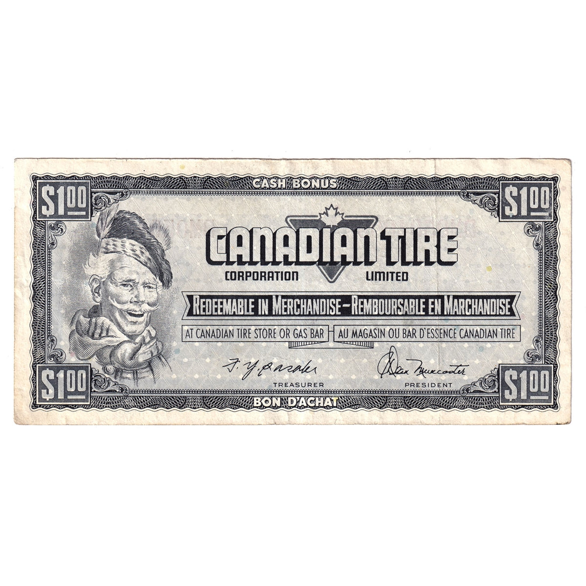 S4-F-DM2 1974 Canadian Tire Coupon $1.00 VF-EF