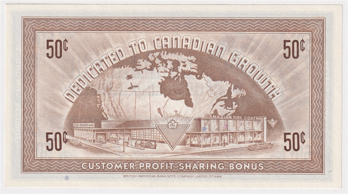 G5-D-D 1964 Canadian Tire Coupon 50 Cents Uncirculated