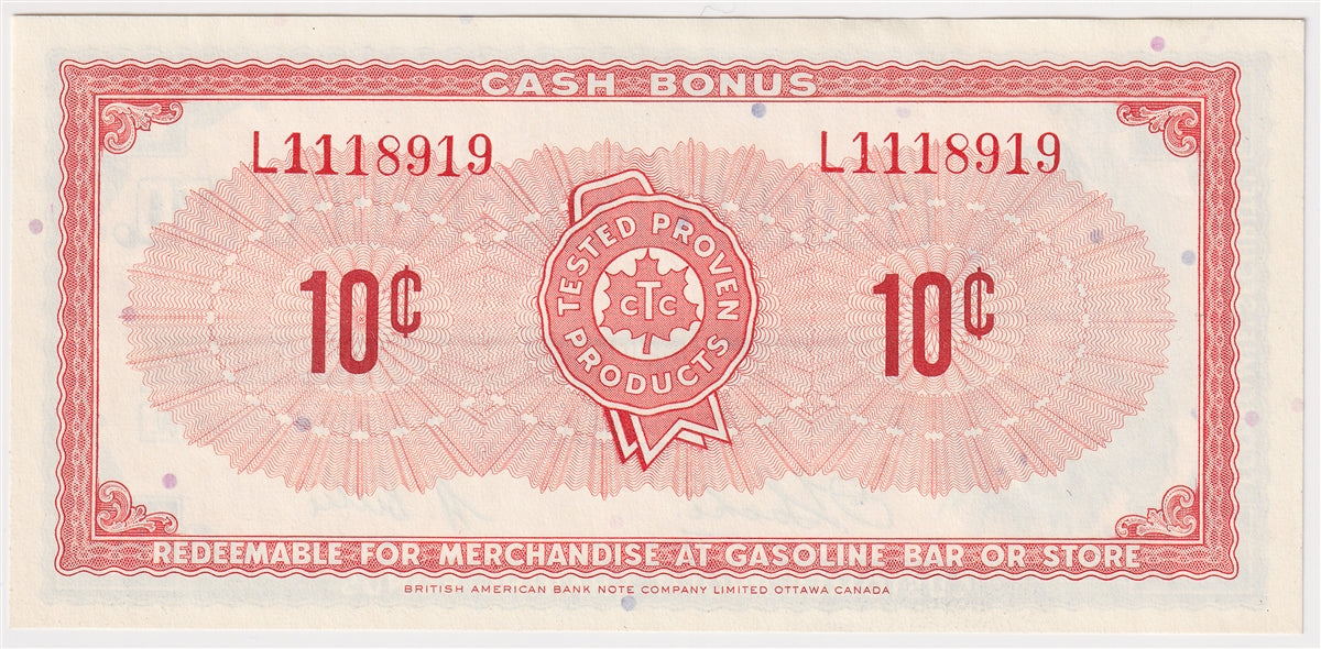 S1-C-L 1961 Canadian Tire Coupon 10 Cents Uncirculated