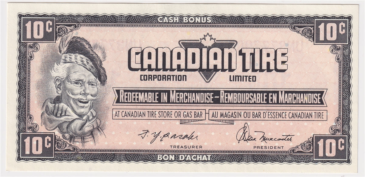 S4-C-UN 1974 Canadian Tire Coupon 10 Cents Uncirculated