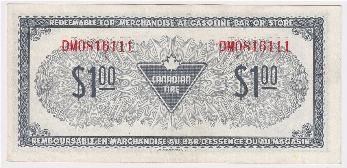 S4-F-DM2 Orange # 1974 Canadian Tire Coupon $1.00 Uncirculated