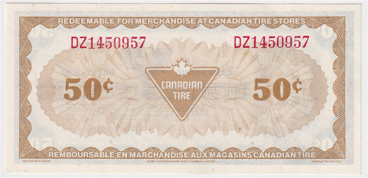 S6-E-DZ 1985 Canadian Tire Coupon 50 Cents Uncirculated