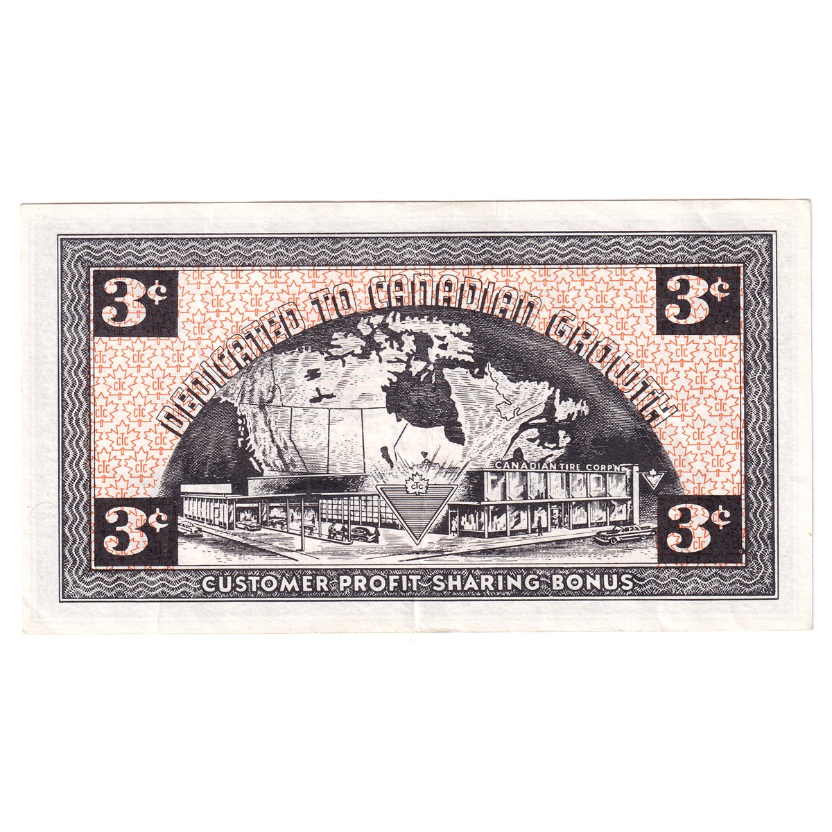 G3-C-X No Mor Power 1962 Canadian Tire Coupon 3 Cents Very Fine