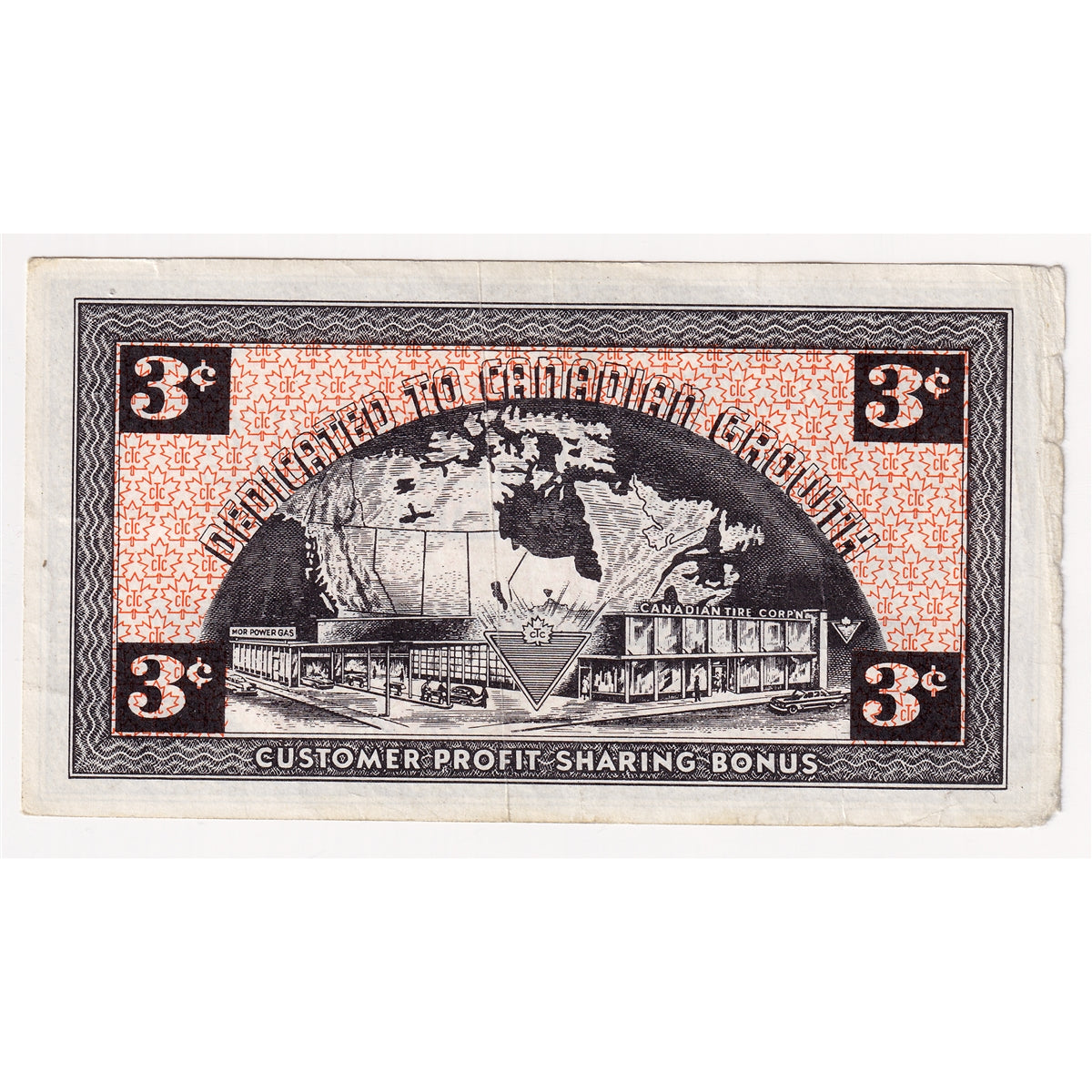 G2-C1 1962 Canadian Tire Coupon 3 Cents VF-EF