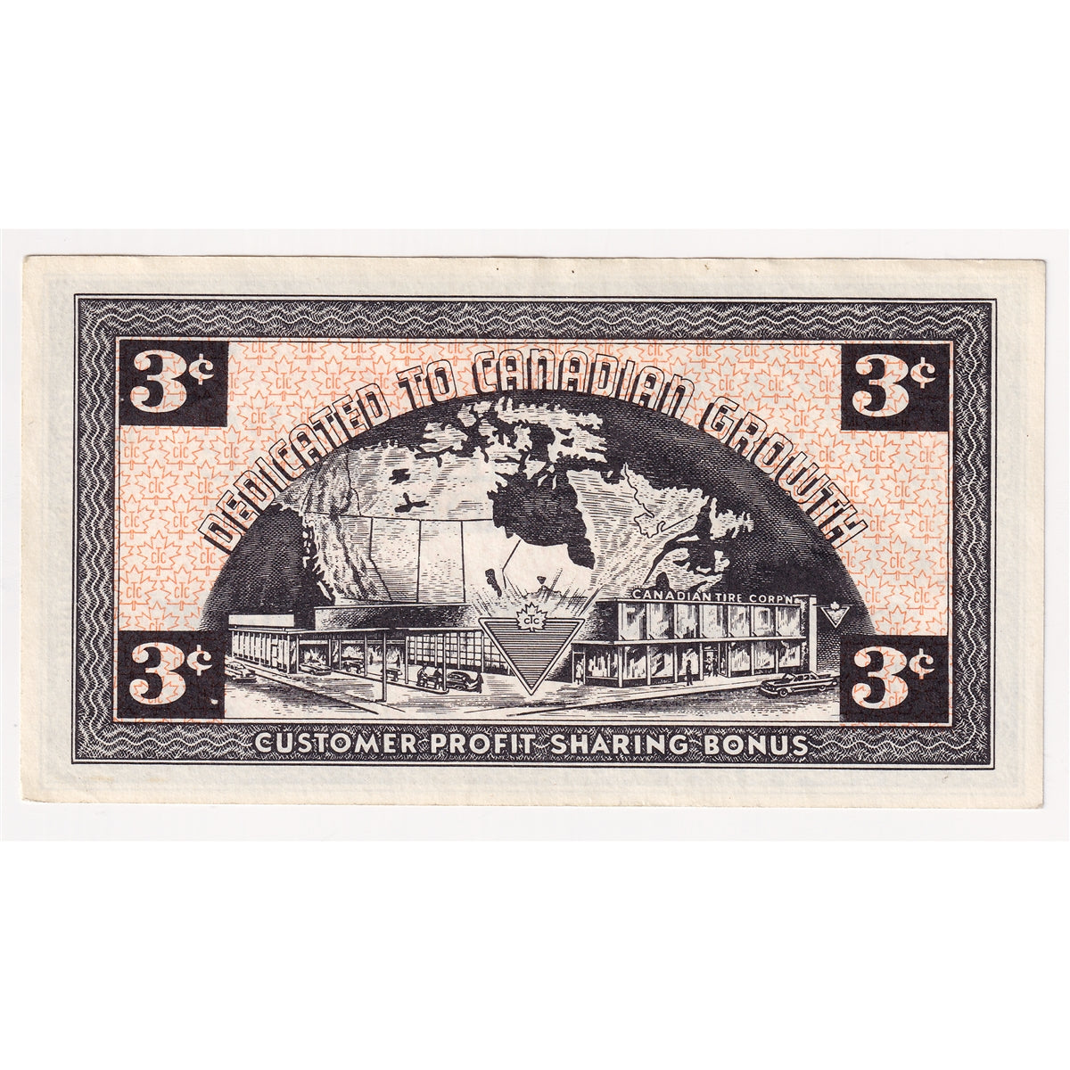 G2-C2 No Mor Power 1962 Canadian Tire Coupon 3 Cents EF-AU