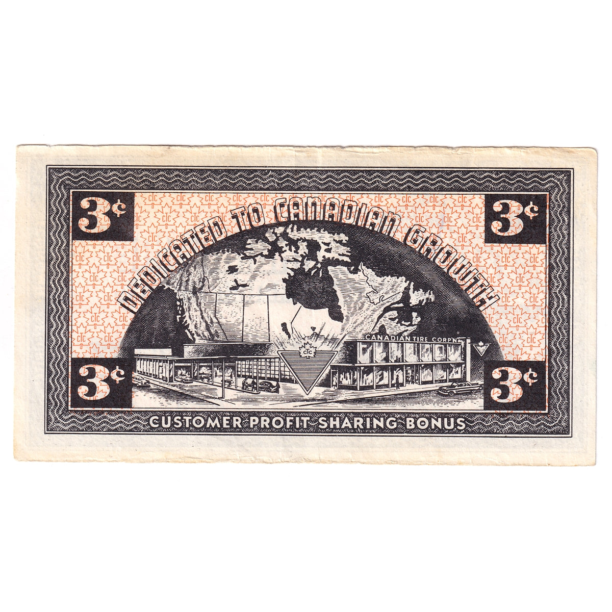 G2-C2 No Mor Power 1962 Canadian Tire Coupon 3 Cents Extra Fine