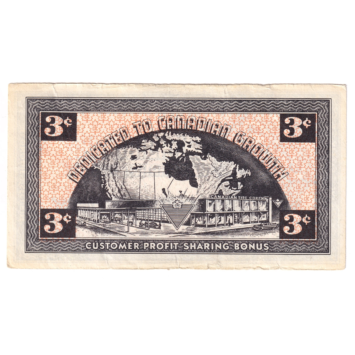 G2-C2 No Mor Power 1962 Canadian Tire Coupon 3 Cents VF-EF