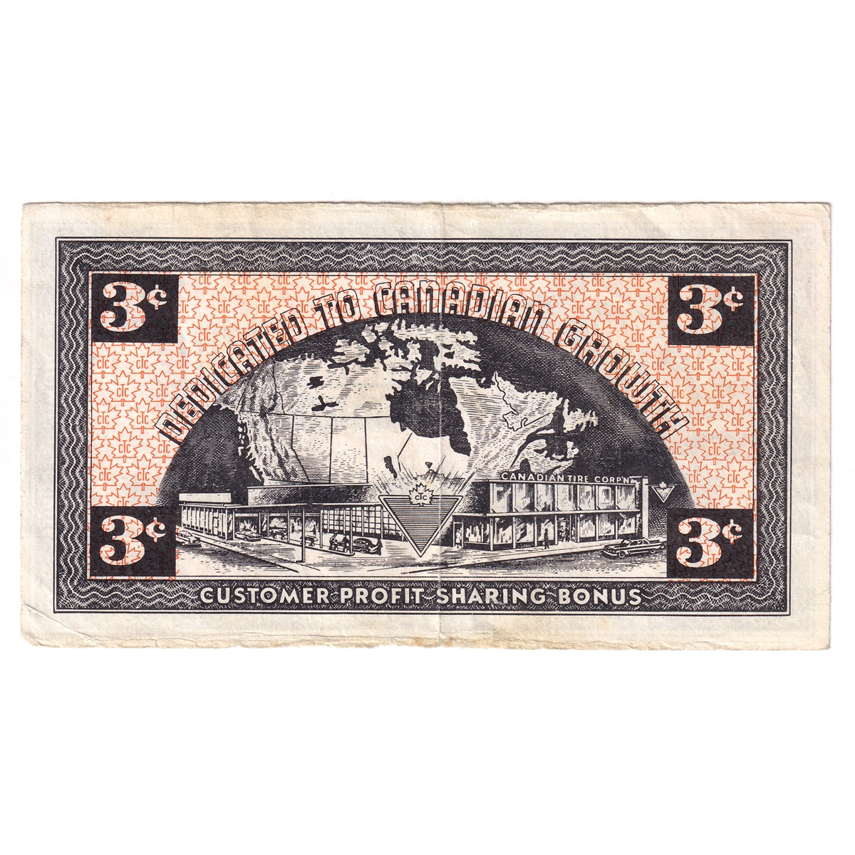 G2-C2 No Mor Power 1962 Canadian Tire Coupon 3 Cents Very Fine