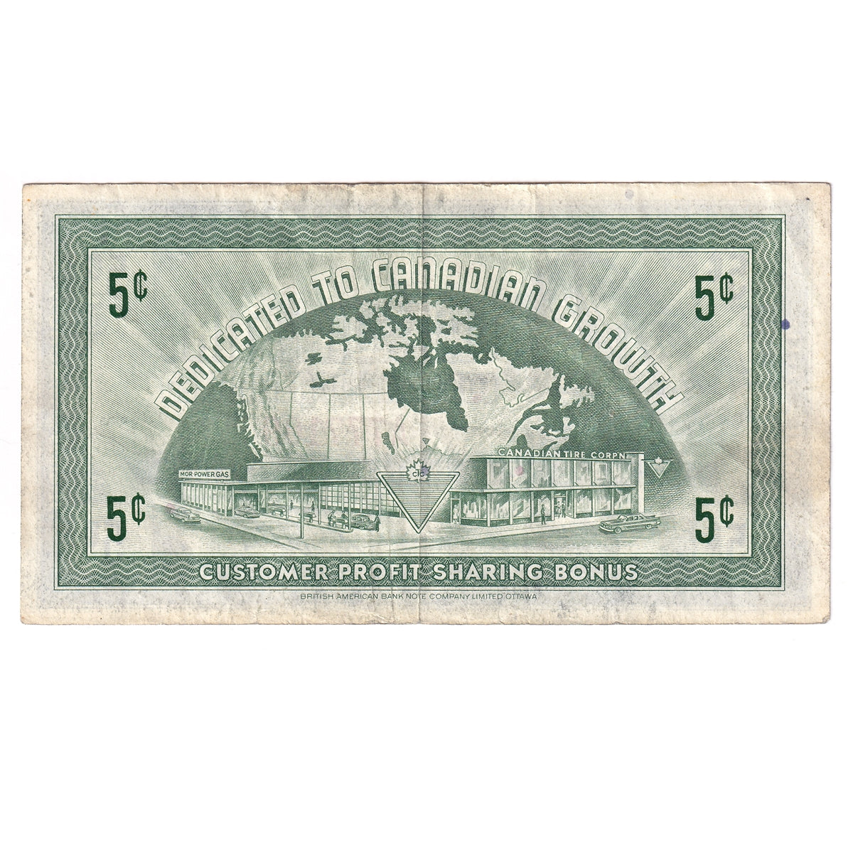 G5-A-A 1964 Canadian Tire Coupon 5 Cents VF-EF