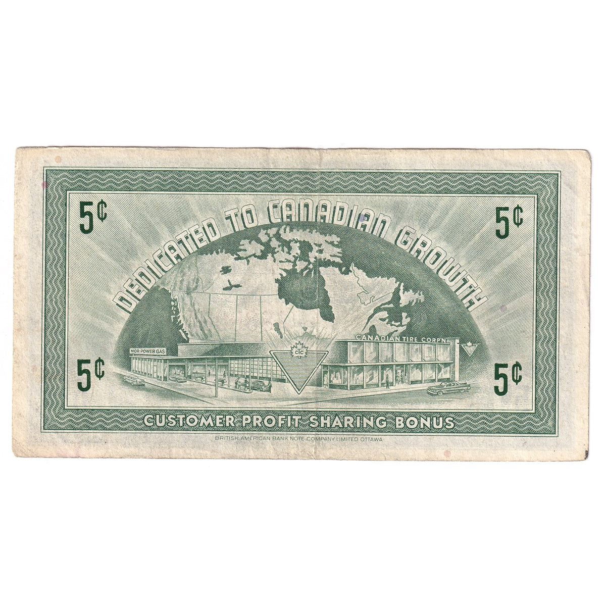 G5-A-A 1964 Canadian Tire Coupon 5 Cents VF-EF (Ink)