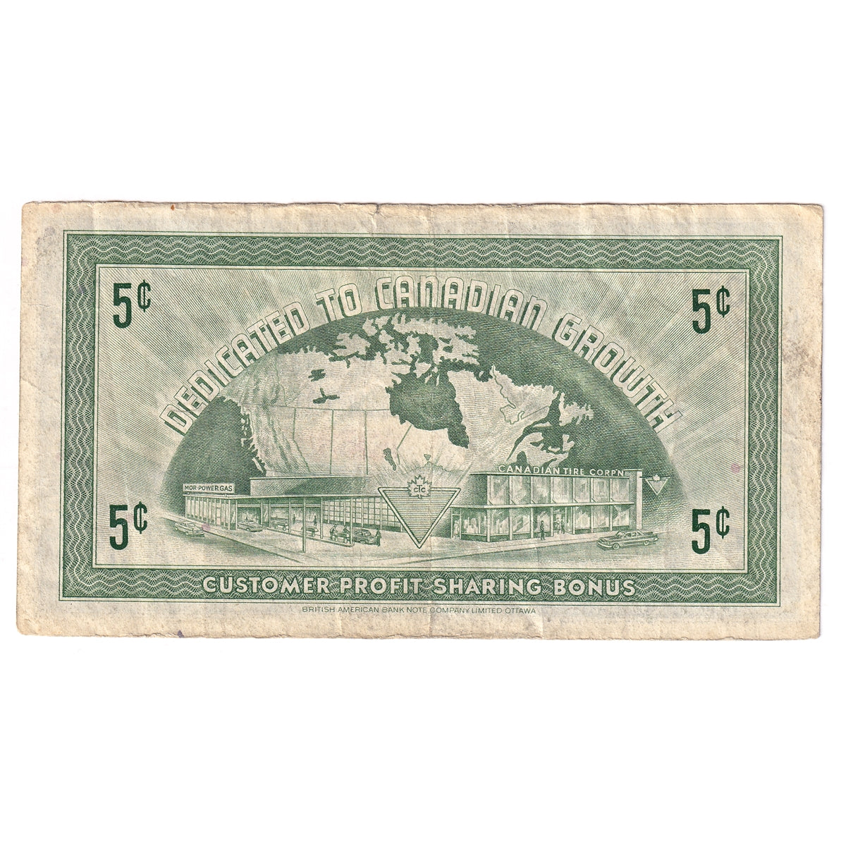 G5-A-A 1964 Canadian Tire Coupon 5 Cents Very Fine