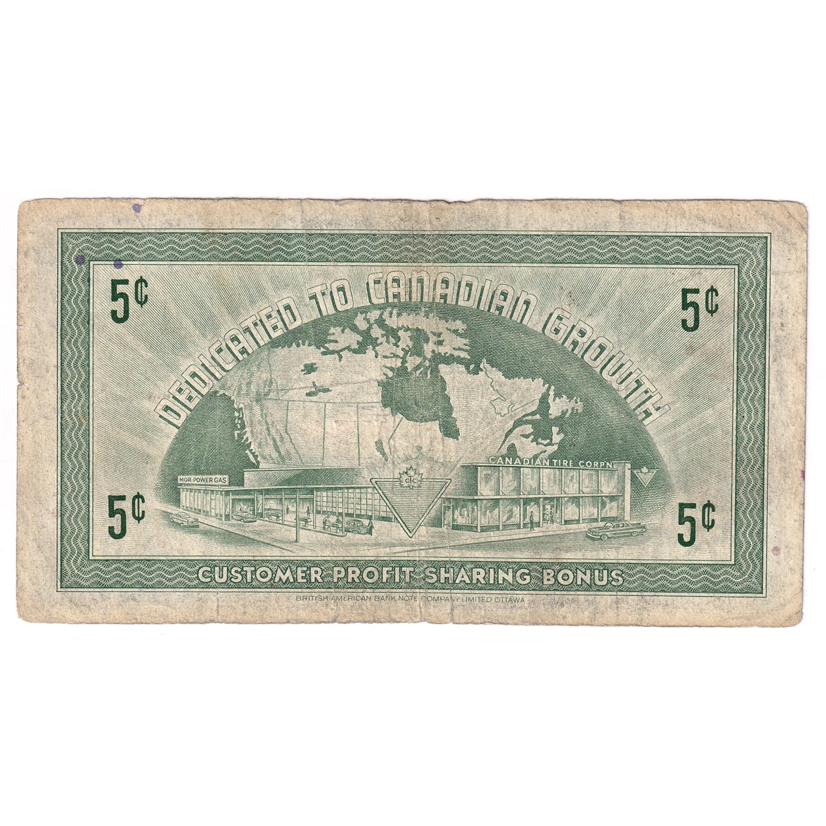 G5-A-A 1964 Canadian Tire Coupon 5 Cents Fine
