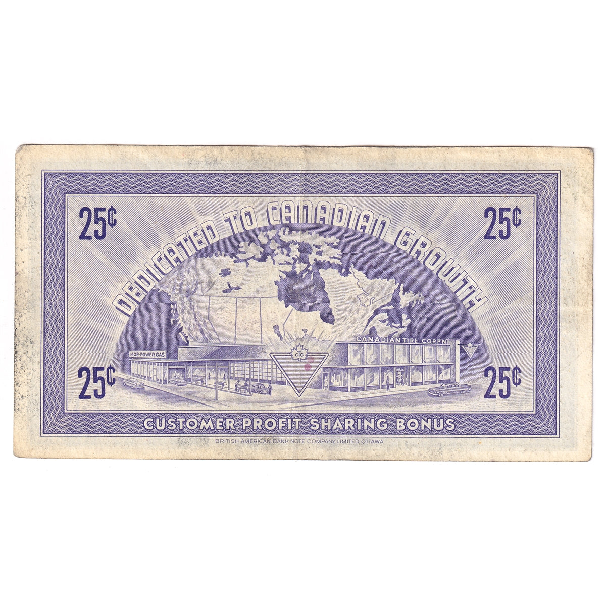 G5-C-C 1964 Canadian Tire Coupon 25 Cents VF-EF (Ink)